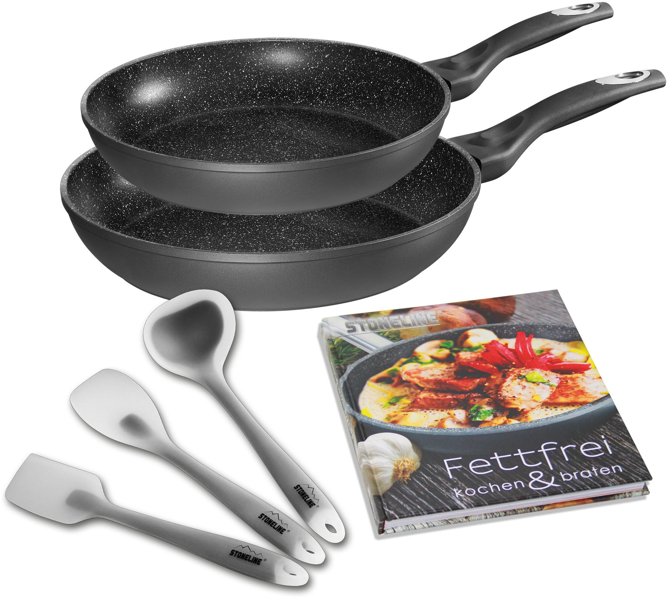 Image of STONELINE Pfannen-Set »Gourmundo«, Aluminium, (Set, 6 tlg.), inkl. Kochbuch, Induktion bei Ackermann Versand Schweiz