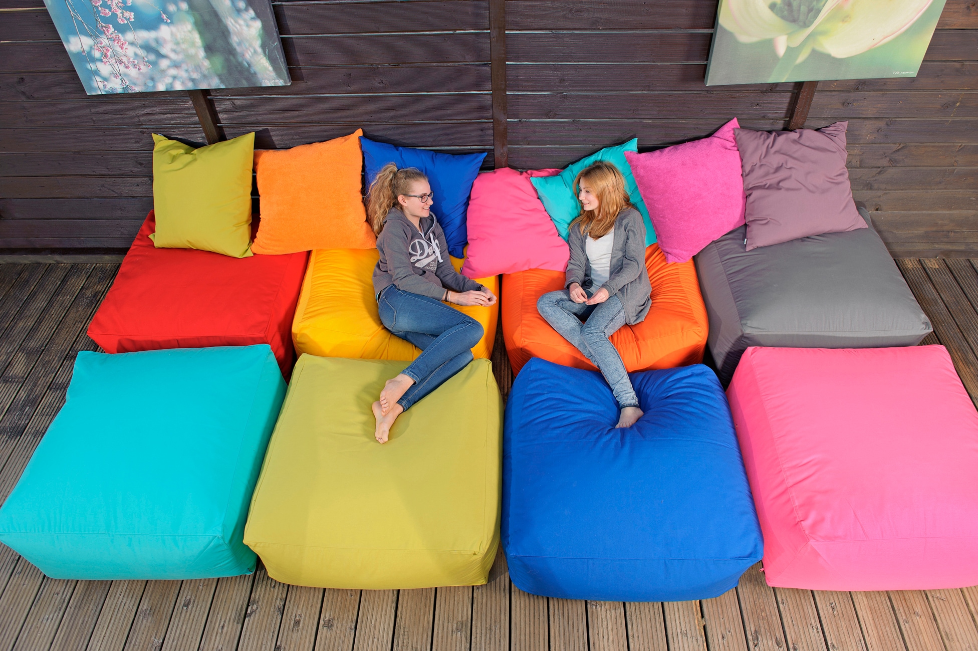 H.O.C.K. Coussin décoratif »Classic Uni« adapté pour l'extérieur, housse de coussin avec rembourrage, 1 pièce