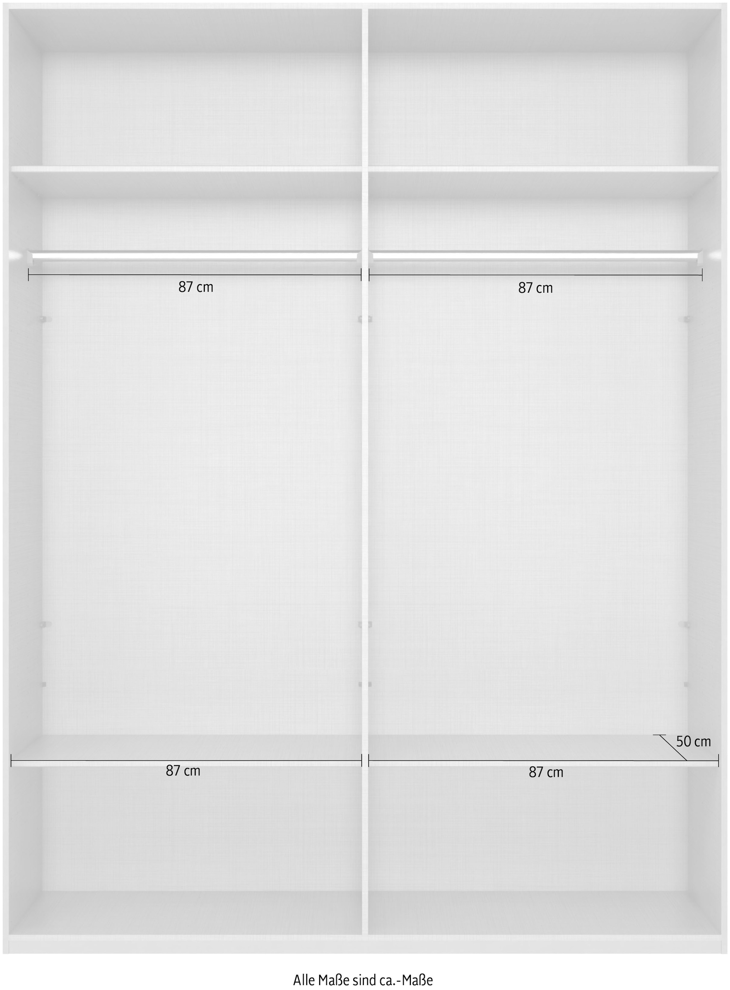 Wimex Kleiderschrank »Mugano,in 8 Breiten,3 Höhen,2 Tiefen, viele Farben, Made in Germany«, (in Basic oder Premium Ausstattung mit 2 weiteren Einlegeböden), mit langen oder kurzen Griffen aus Metall, mit oder ohne Spiegel
