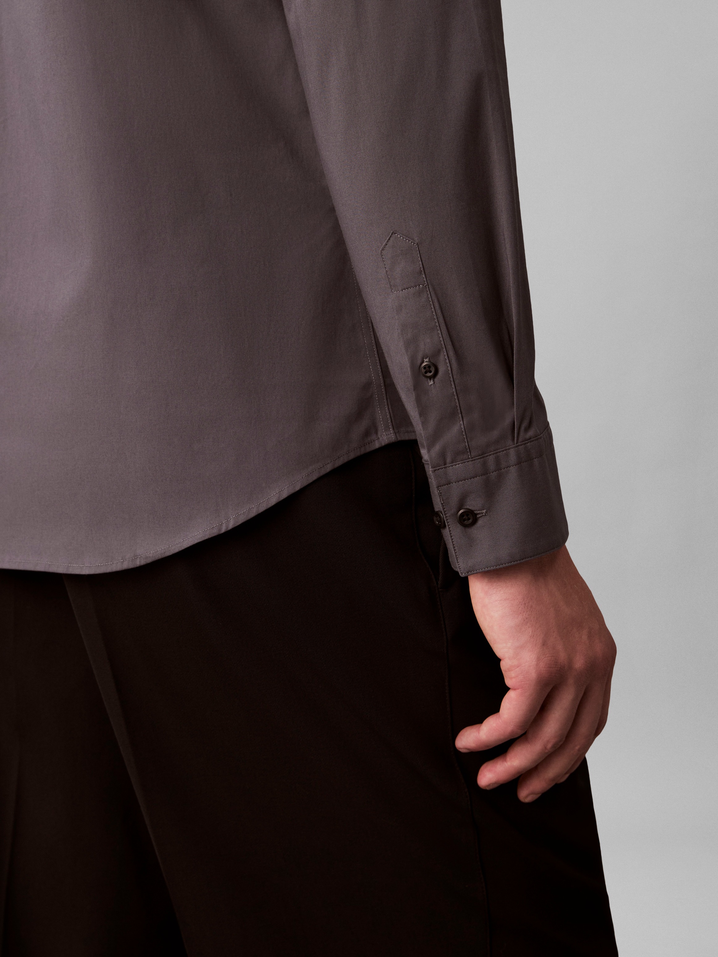 Calvin Klein Langarmhemd »LONG SLEEVE SOLID STRETCH SLIM SHIRT« slim fit, in Unifarbe