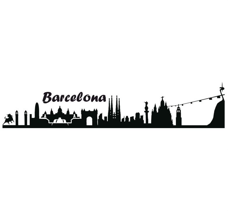 Image of Wall-Art Wandtattoo »Stadt Skyline Barcelona 100cm«, (1 St.) bei Ackermann Versand Schweiz