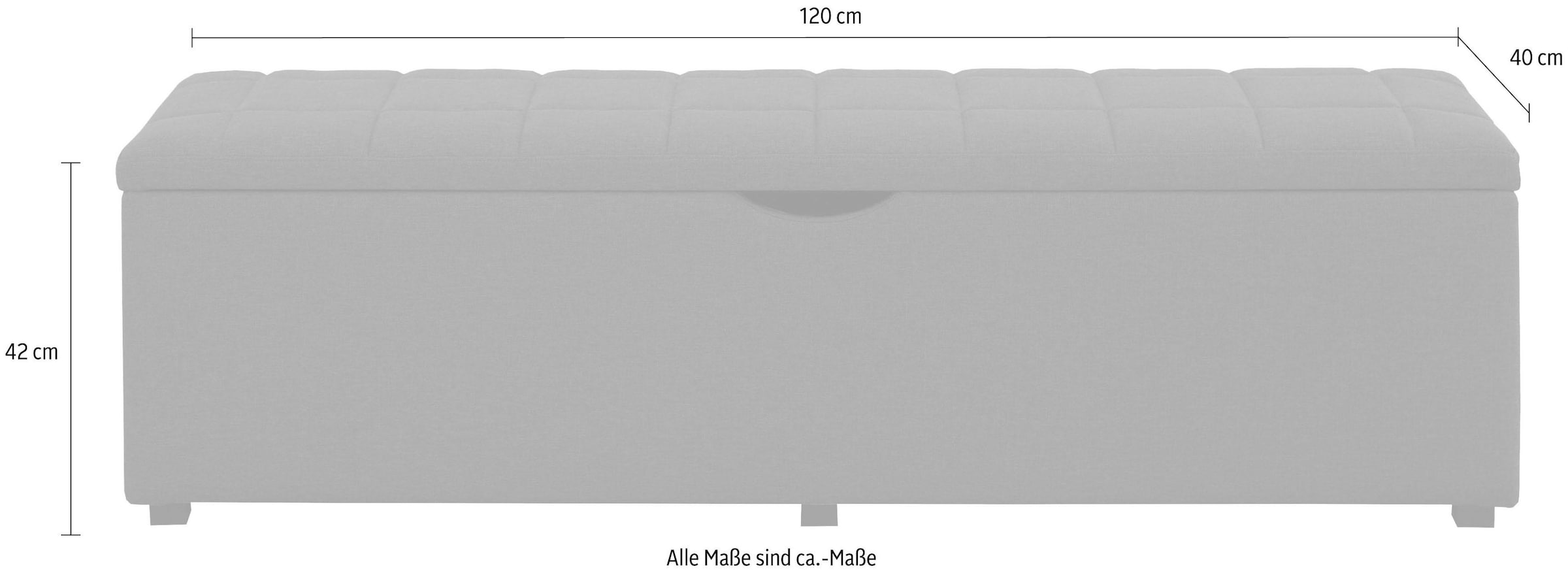 Places of Style Hockerbank »Checked«, mit Stauraum, Breite 120 cm und 160 cm, als Bettbank geeignet
