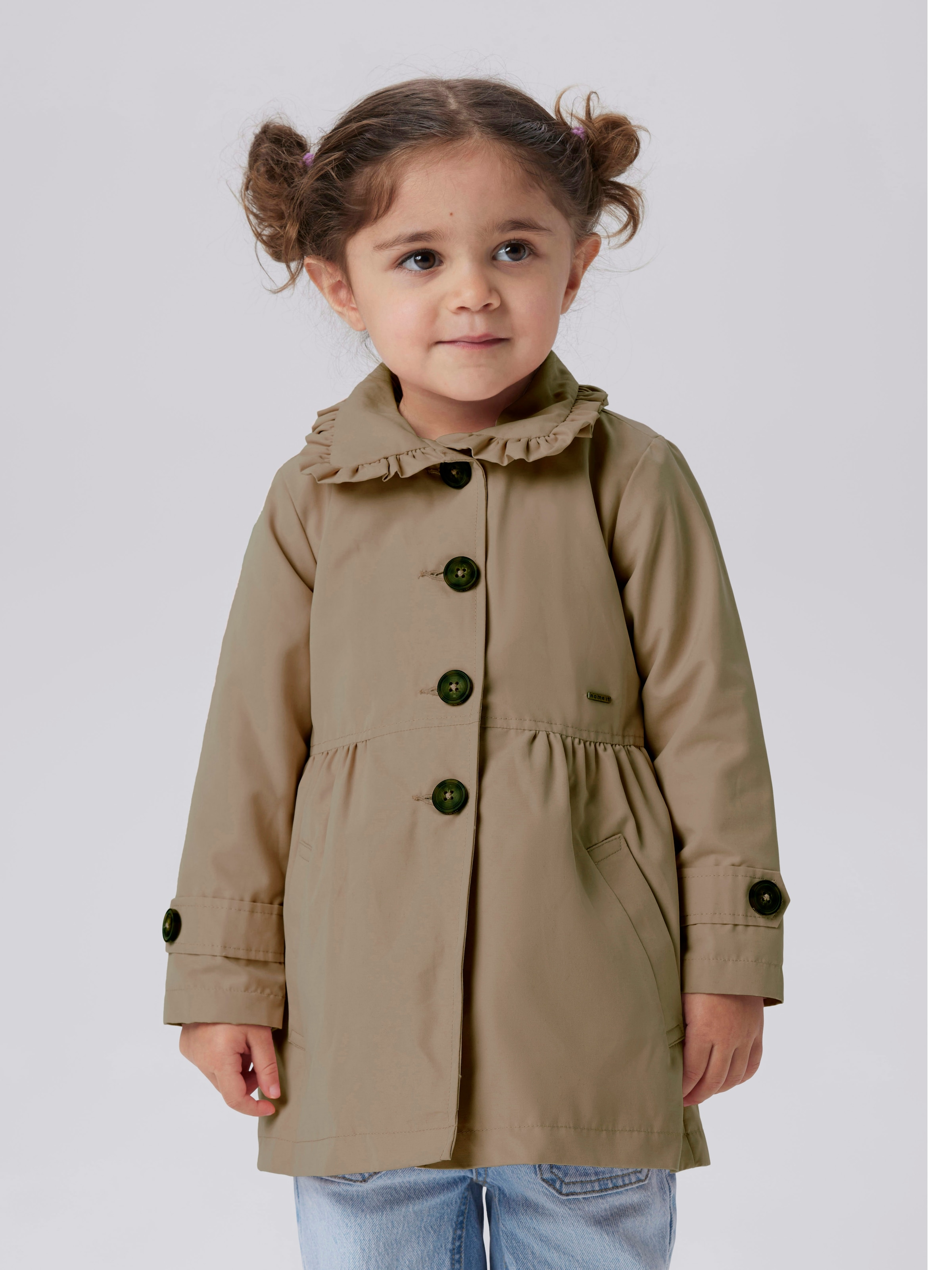 Name It Kurzmantel »NMFMADELIN TRENCH COAT NOOS« im romantischen Look
