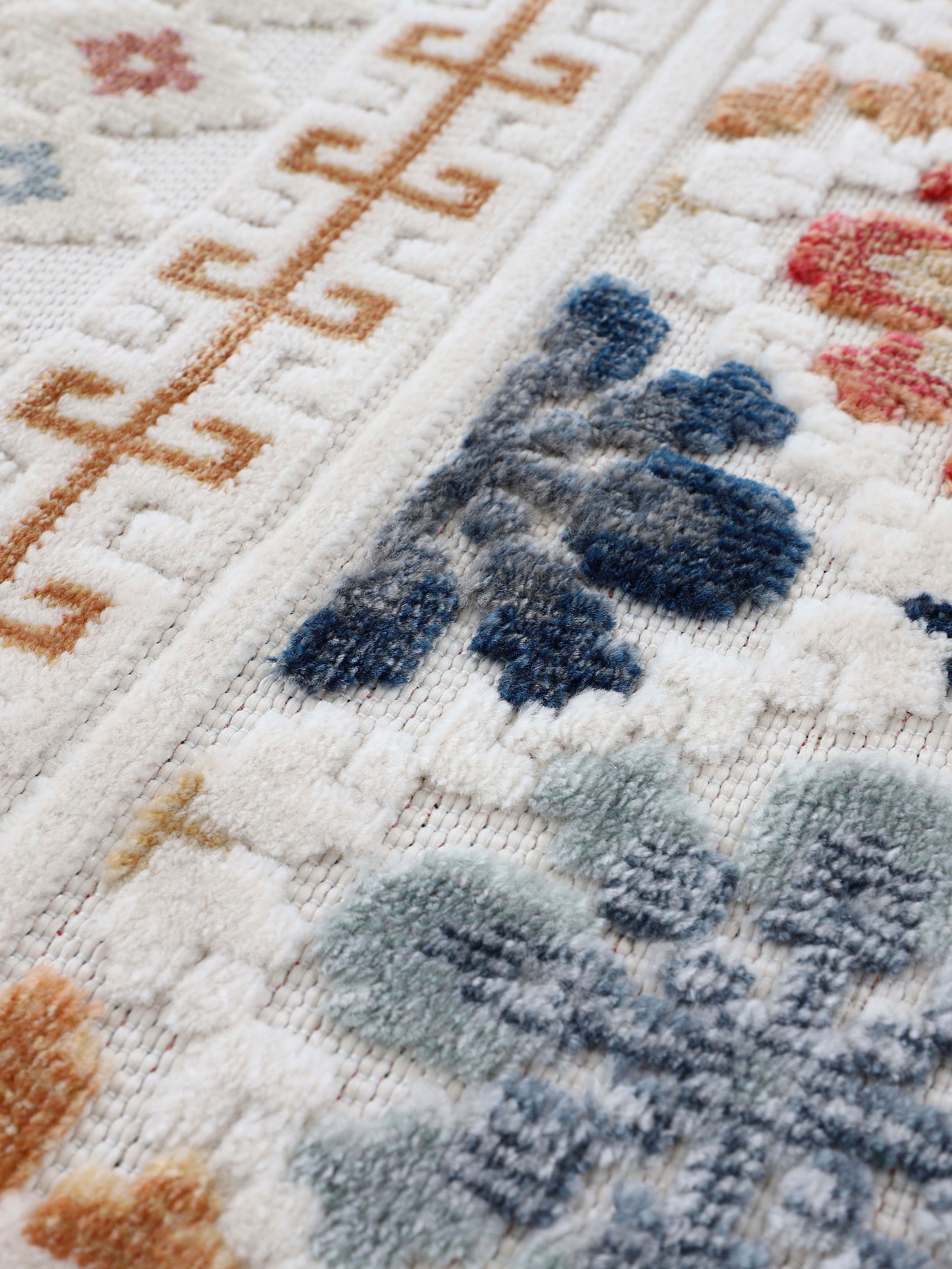 carpetfine Teppich »Deja 103« rechteckig 4 mm Höhe robustes Flachgewebe, Floral, In- und Outdoor, Läufer