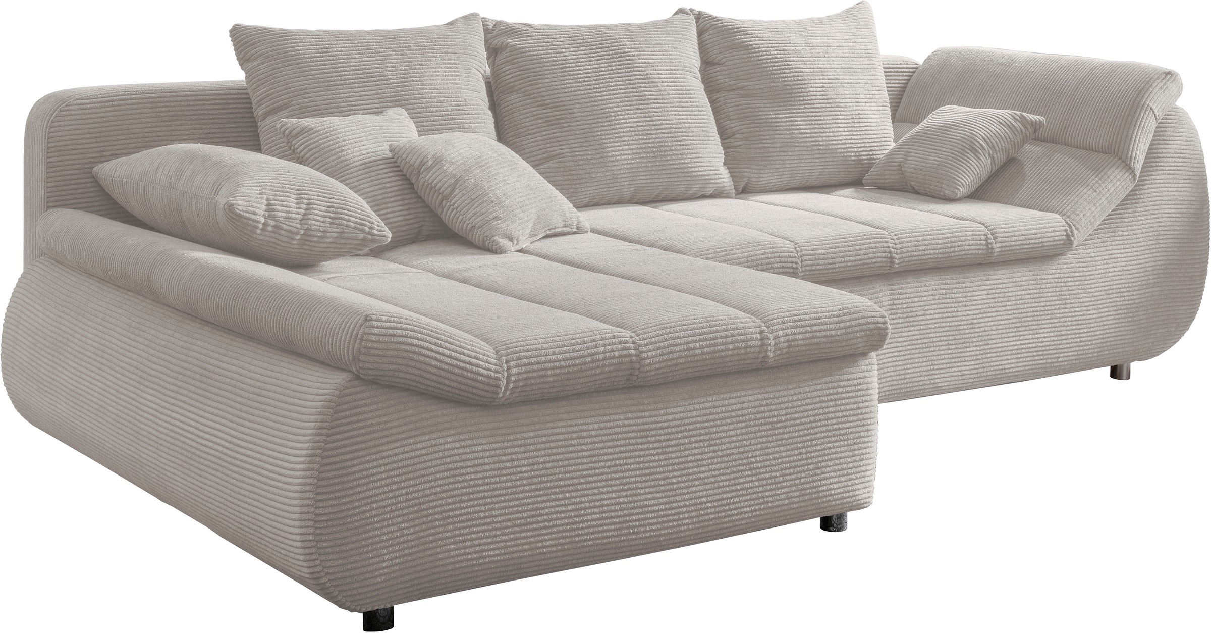 INOSIGN Ecksofa »Imola elegant und bequem, aktuelle Steppung im Sitz, L-Form«, wahlweise mit Bettfunktion