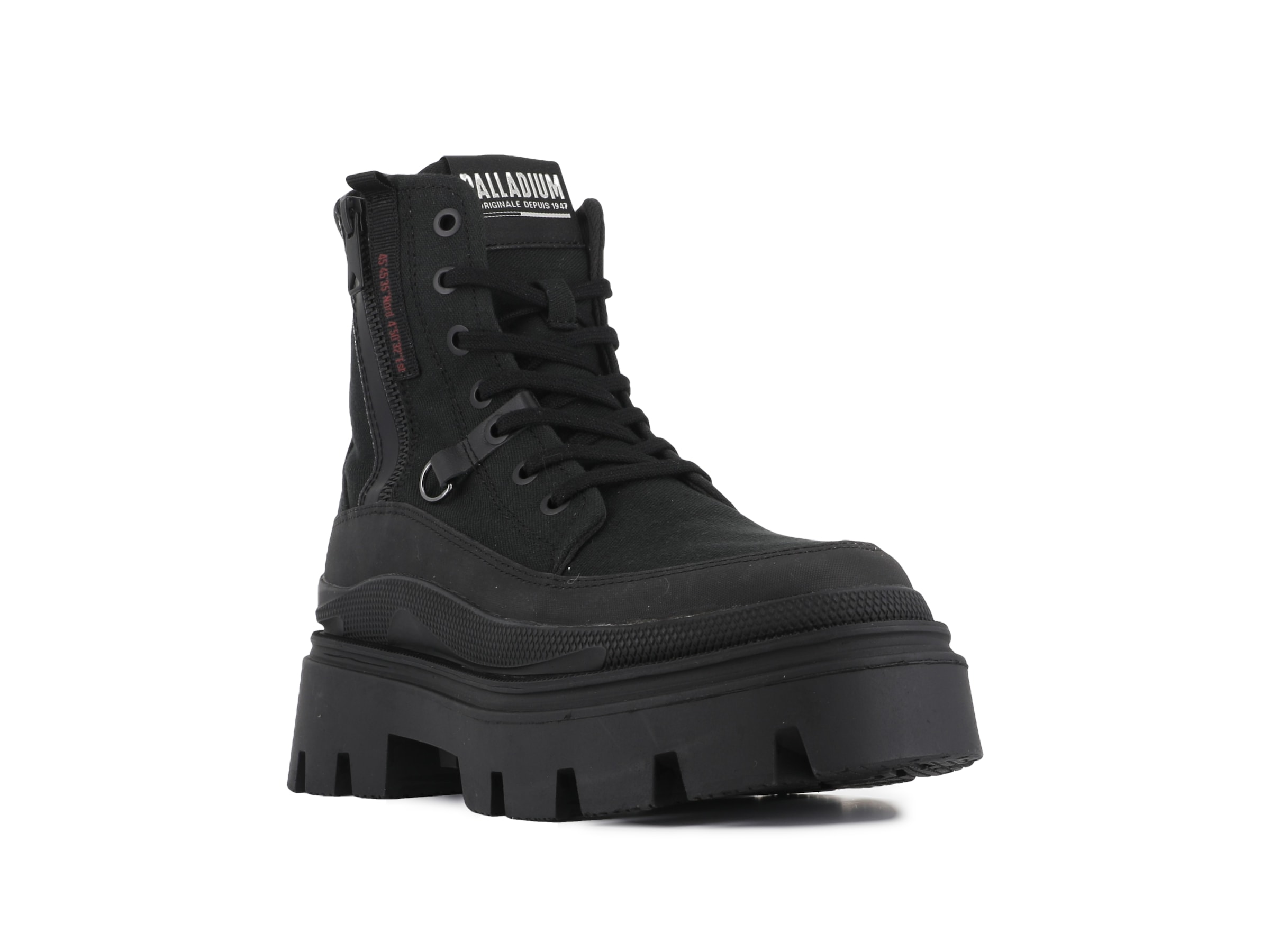 Palladium Schnürboots »PALLASQUAD ZIP TX«, Chunky Boots, Schnürstiefel mit Plateausohle aus Canvas