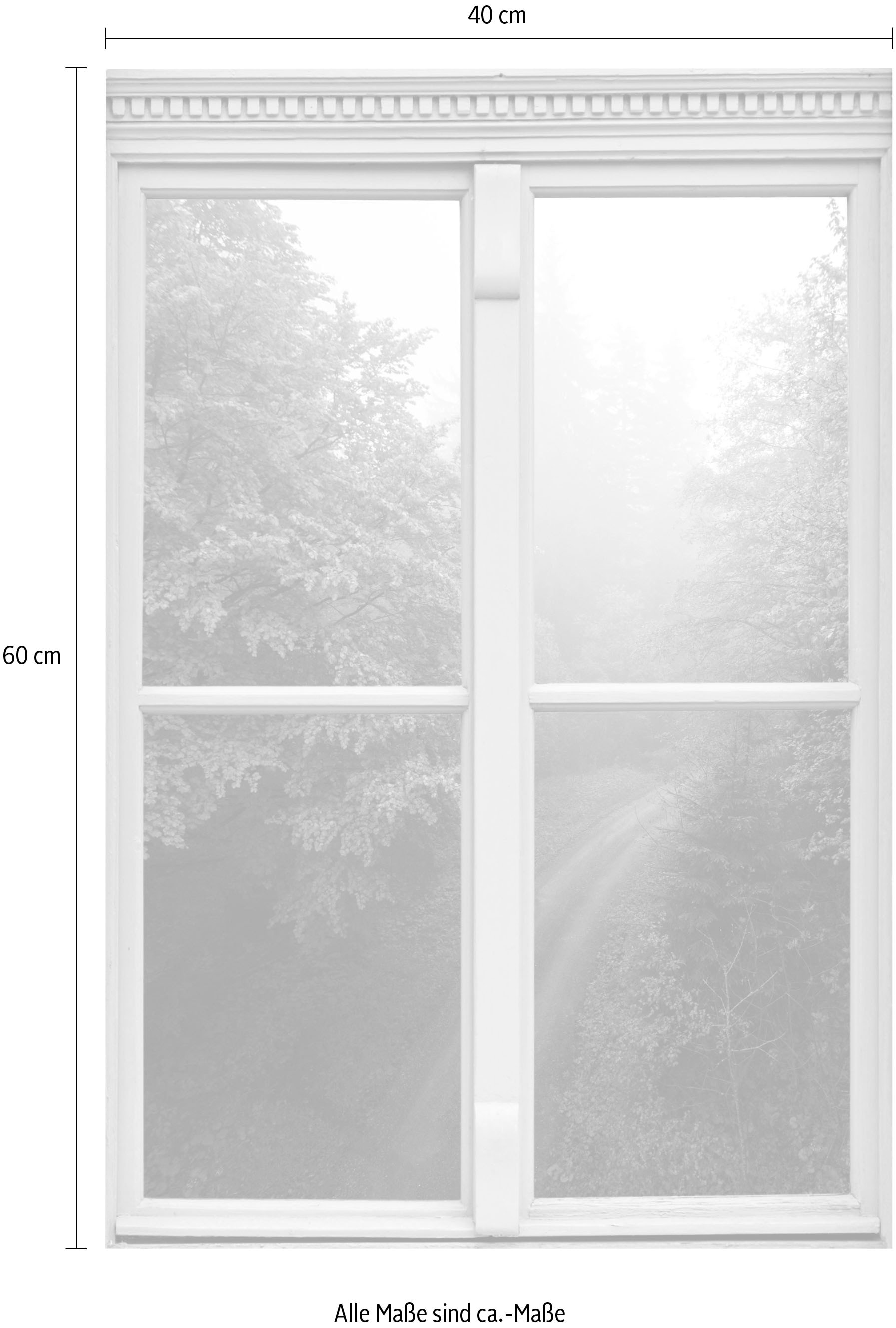 queence Wandsticker »Waldweg«, Wandsticker, Wandbild, selbstklebend, 3D, Fenster
