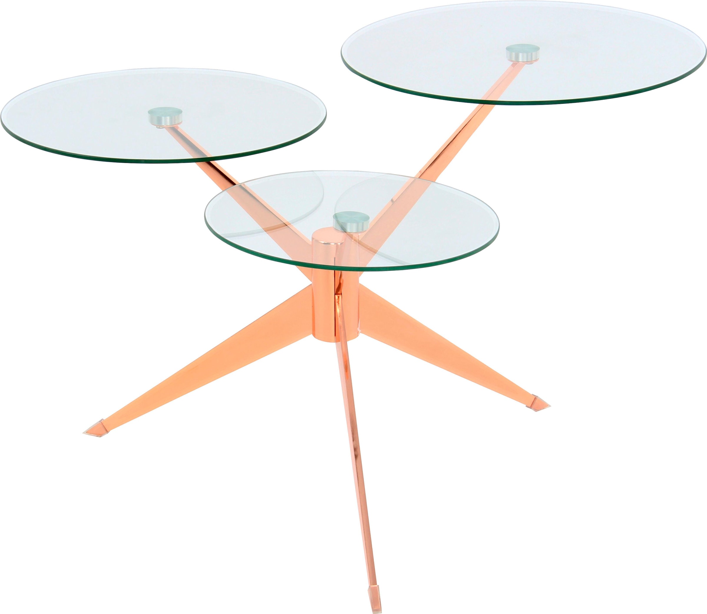 Kayoom Beistelltisch »Triplet, moderner, drei Tischplatten in versetzter Anordnung«, (1 St.), Drei Tischplatten auf verschiedenen Höhen, Retro-Design