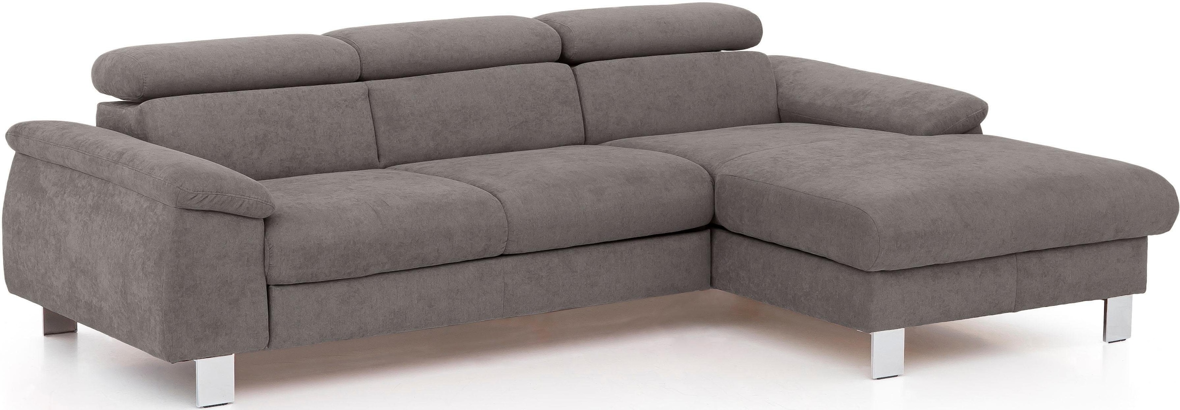 COTTA Ecksofa »Komaris L-Form, B: 244 cm« mit Kopfteilverstellung, optional Bettfunktion, Bettkasten & Licht