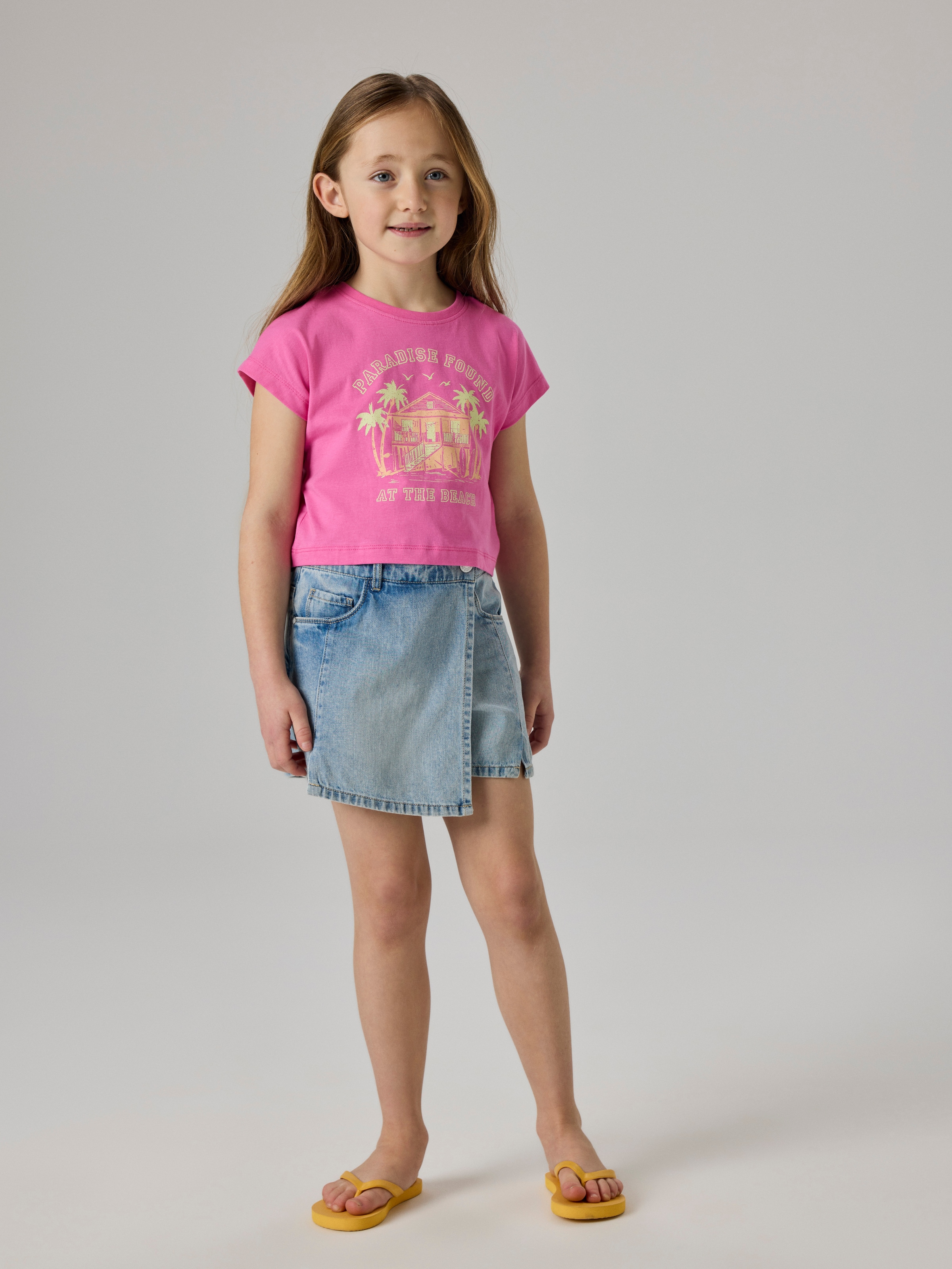 Name It T-shirt à manches courtes »NKFVILMA CAPSL CROP TOP F1 NOOS« Baumwolle, regular fit