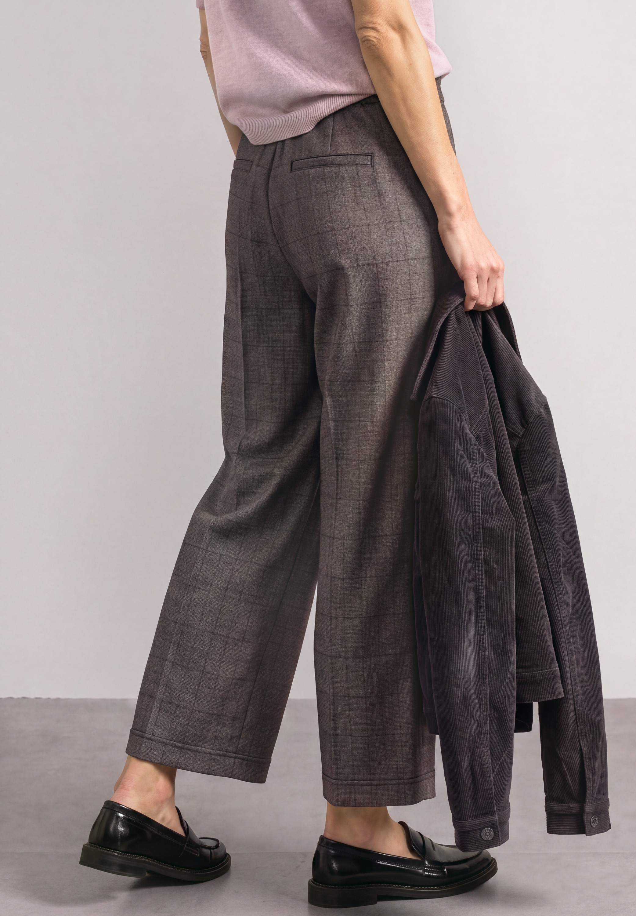 STREET ONE Stoffhose »Style Emee«  Culotte mit Karomuster / Weites Bein / Gummibund