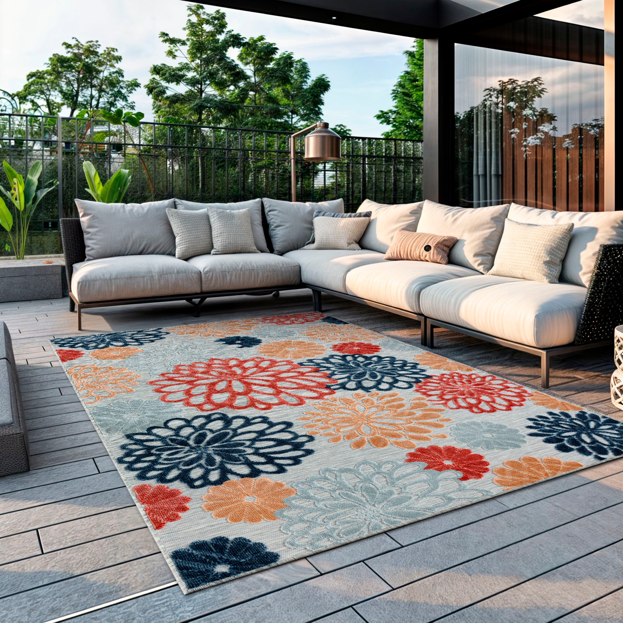 Image of GOODproduct Teppich "Tamsin, LAGERRÄUMUNG" rechteckig 8 mm Höhe Hoch-Tief Effekt, In- und Outdoor geeignet, Terrasse & Balkon