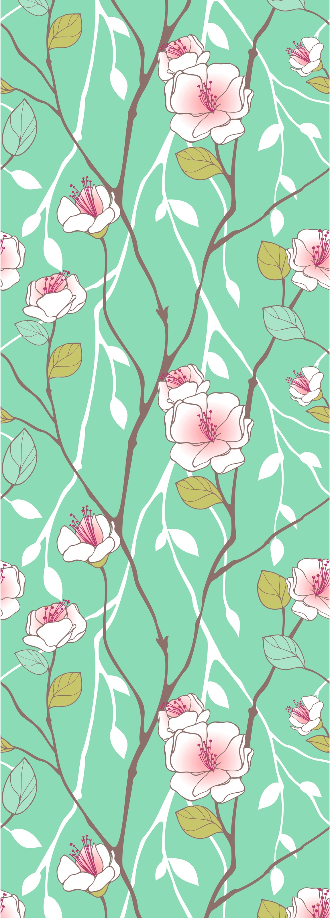 Image of queence Vinyltapete "Julia" Motiv bedruckt botanisch floral gemustert natürlich glatt 90x250cm, selbstklebend, kinderleichte Anbringung, Sticker
