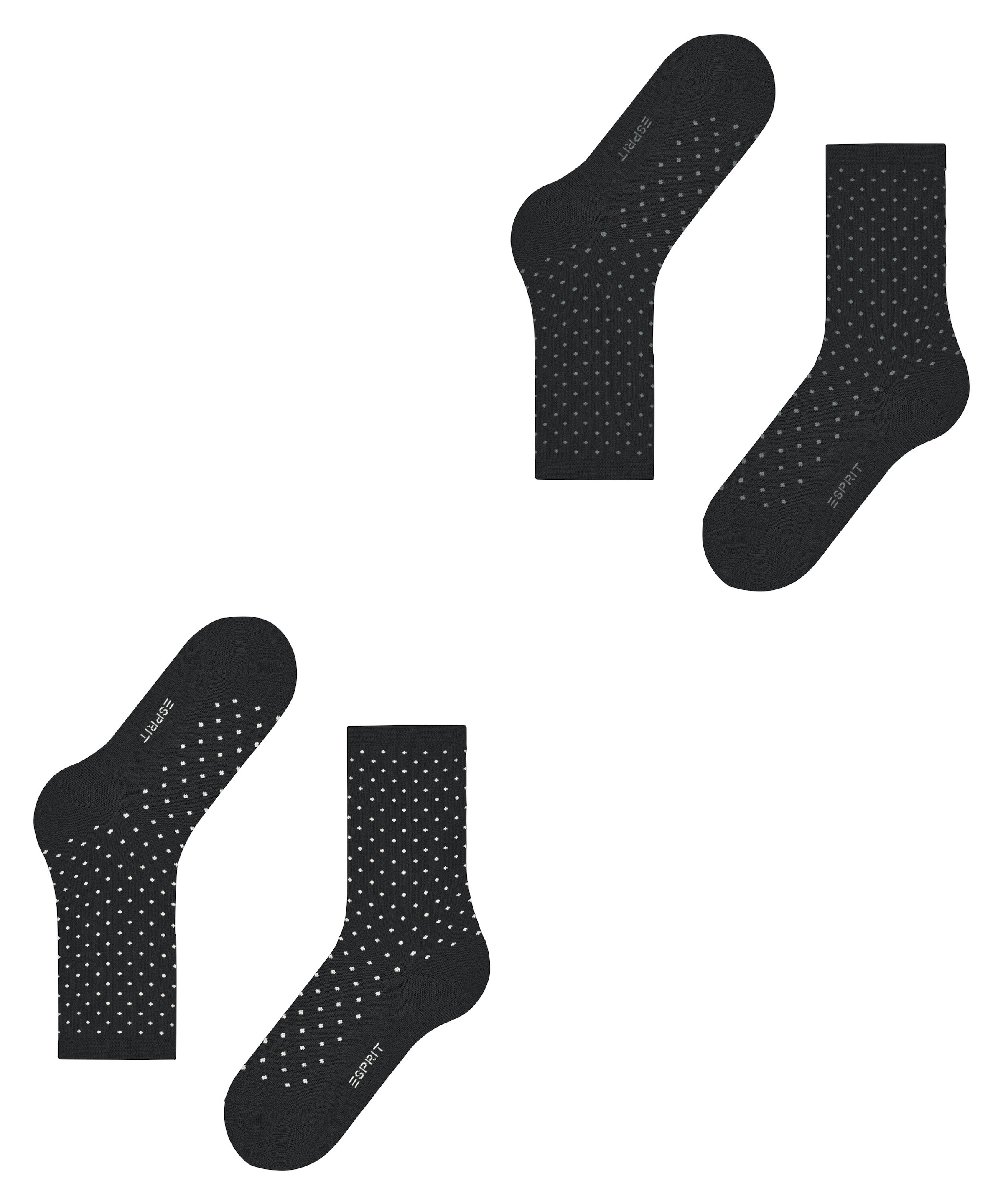Esprit Socken »Fine Dot« 2 Paar,  mit Punkten, schmales Bündchen, Baumwoll-Mix