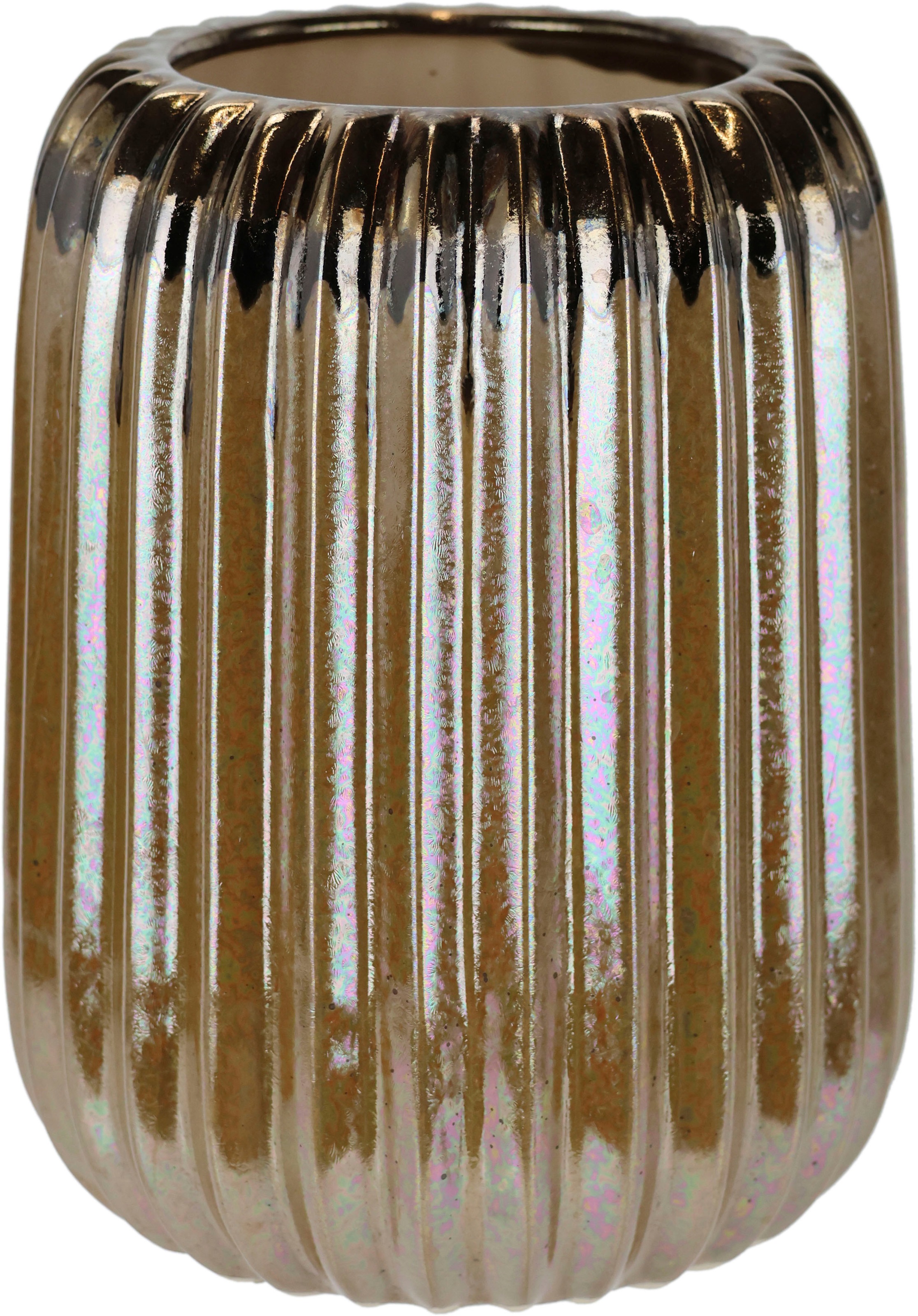 Image of I.GE.A. Dekovase "Tischvase aus Keramik, Blumenvasen, Höhe ca. 18 cm" dekorative kleine Vasen für Blumen, Keramikvase