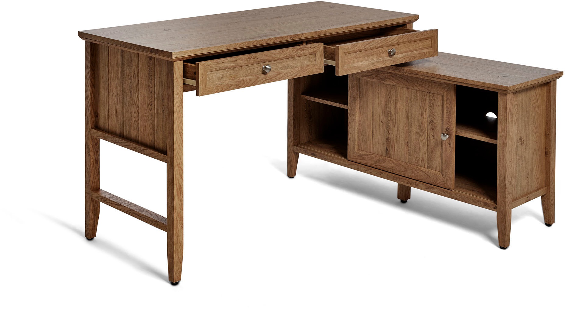 Jahnke Bureau d'angle »CLASSIC C 145 E« montage réversible, avec porte coulissante, dimensions 144,9 x 120 cm