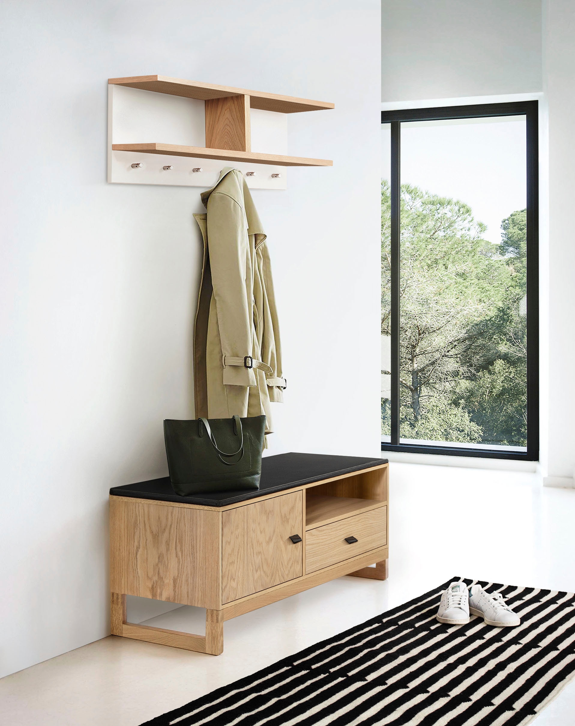 Woodman Banc à chaussures »Slussen« im skandinavian Design, Holzfurnier aus Eiche, FSC®-zertifiziert