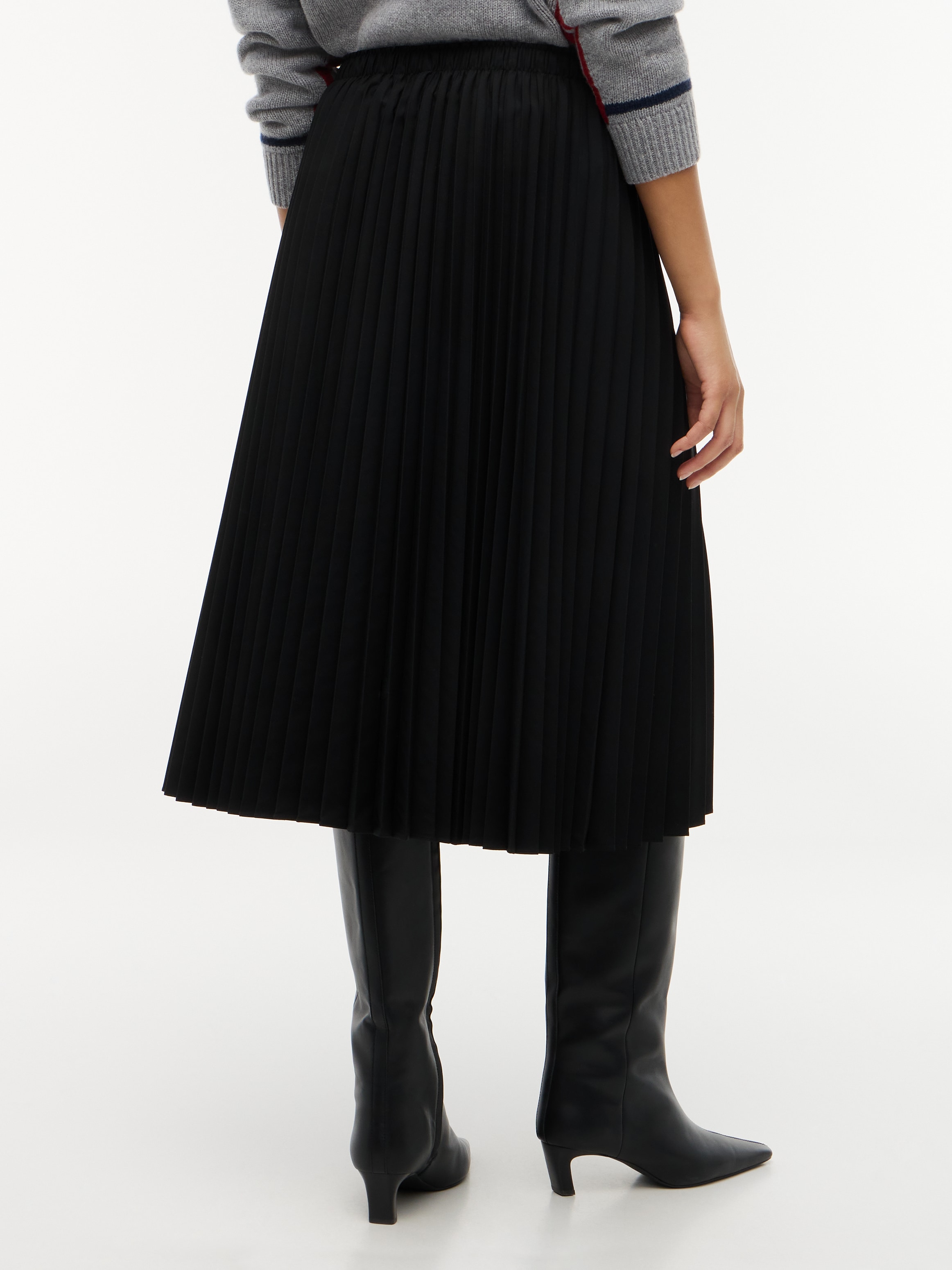 Tommy Hilfiger Jupe plissée »VISCOSE ELASTIC PLEAT MIDI SKIRT« mélange de matériaux, plis plissés