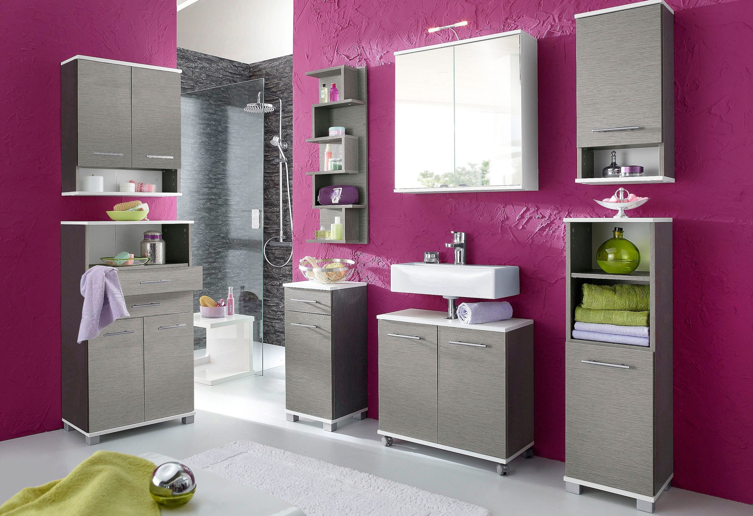 welltime Midischrank »Emmi, Breite 59 cm«, 2 Türen, Metallbeschläge