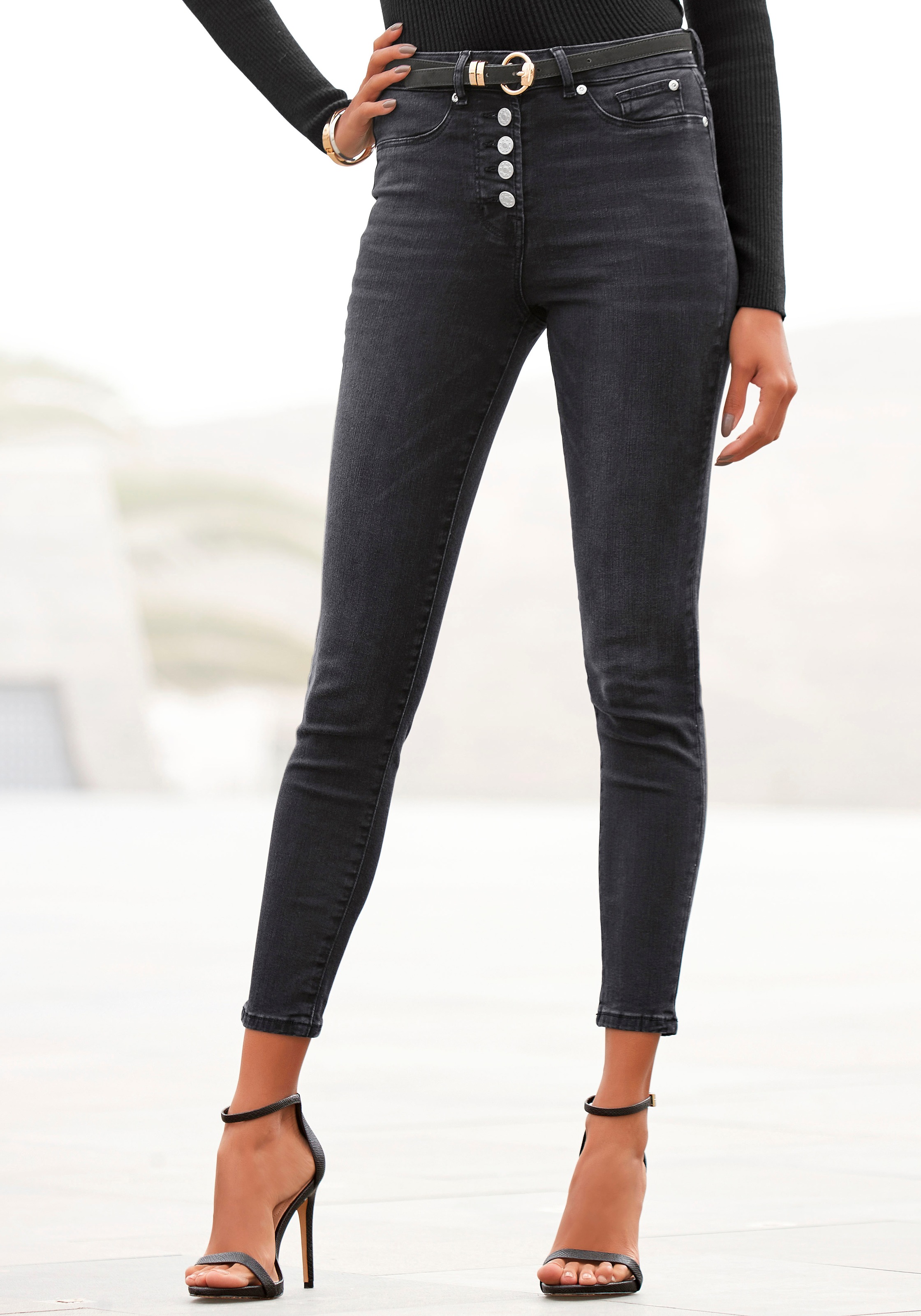 Image of Buffalo High-waist-Jeans, mit modischer Knopfleiste bei Ackermann Versand Schweiz