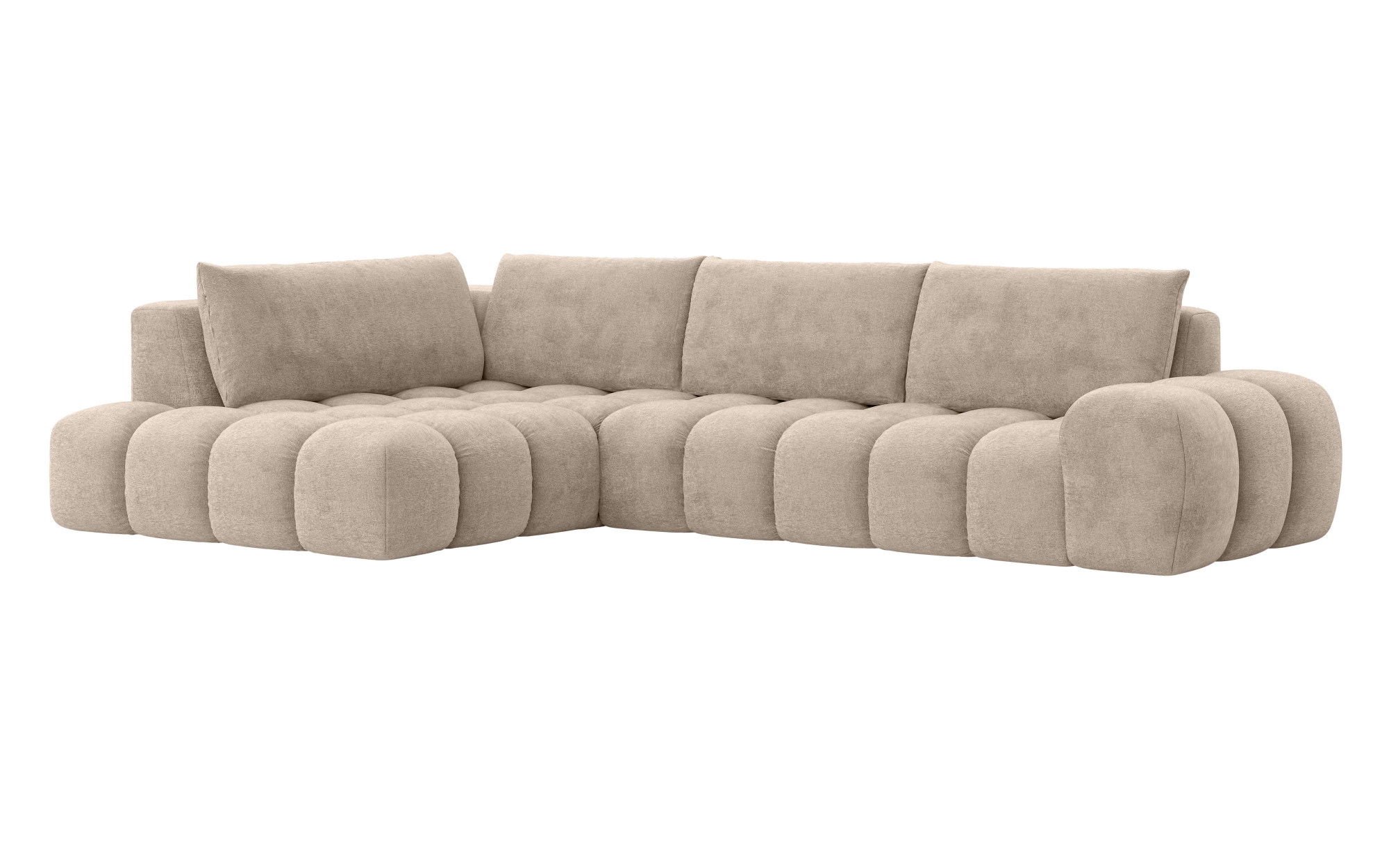 INOSIGN Ecksofa »AZITA klein, L-Form, elegant und bequem Designsofa«, lose Rückenkissen, traumhafte Steppung, Masse B/T/H: 296/176,5/89 cm