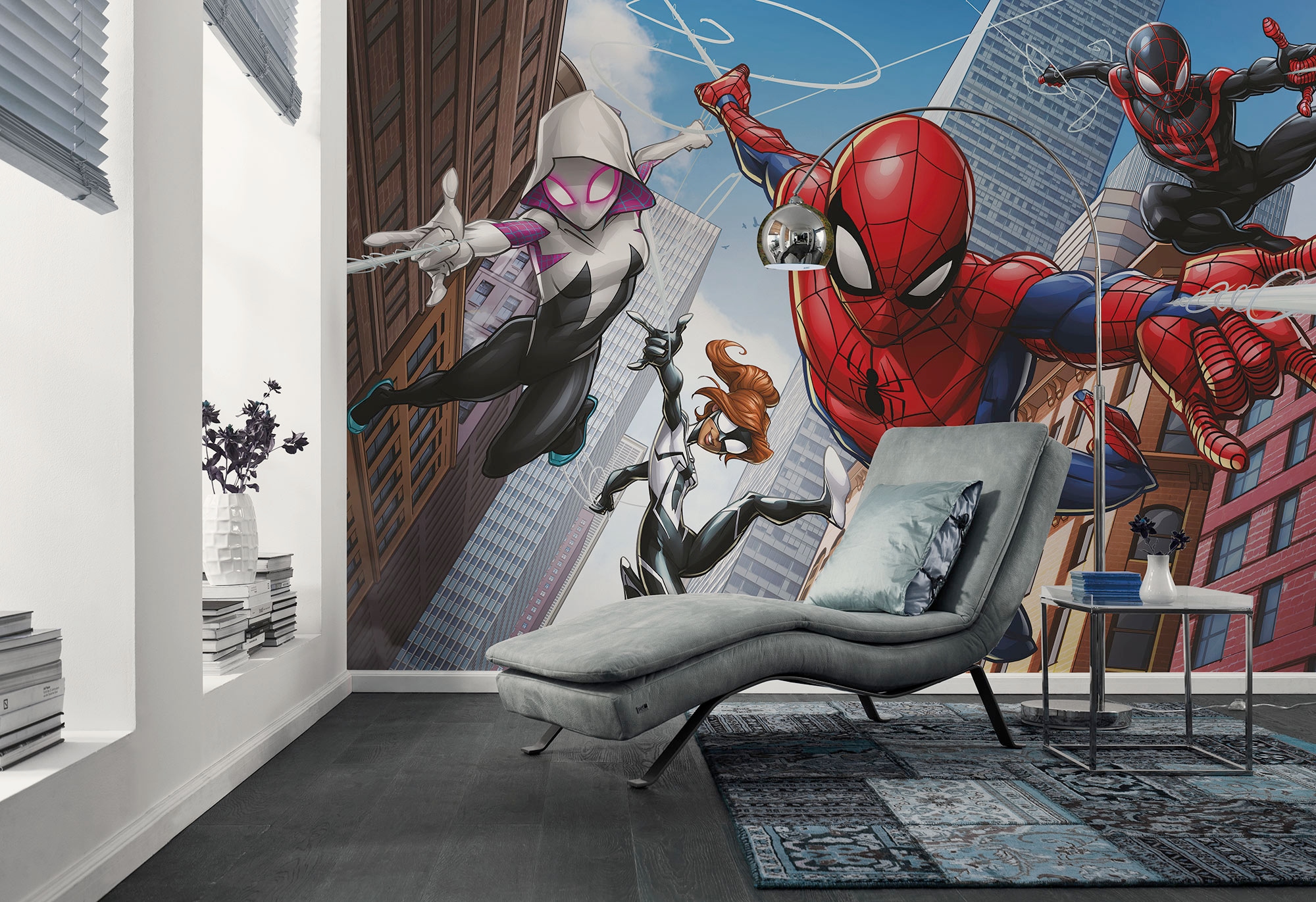 Image of Komar Kindertapete "Marvel Spider-Man Swinging Crew" bedruckt glatt