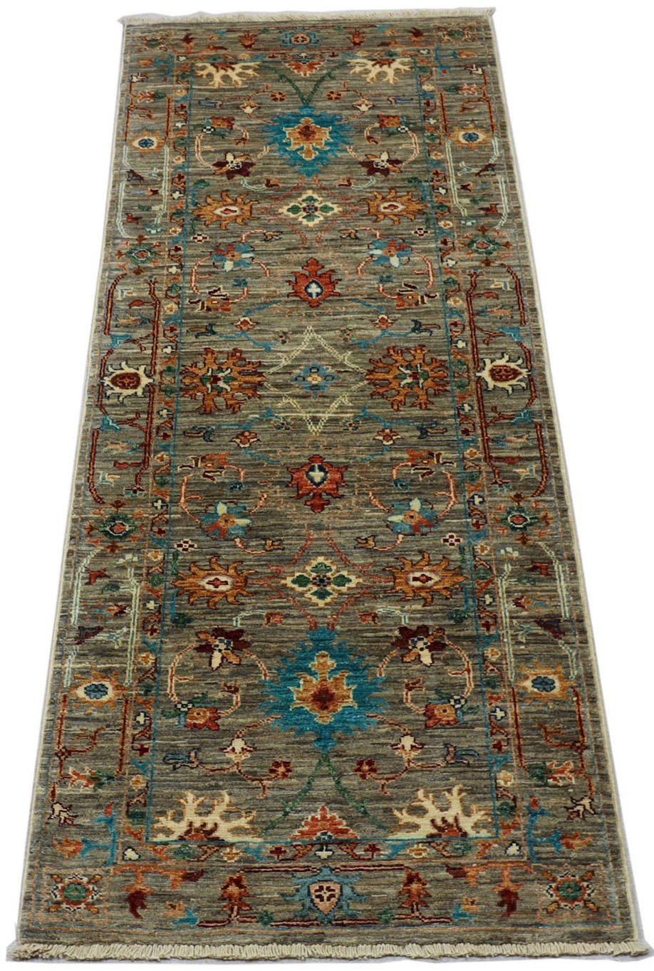 Image of morgenland Hochflor-Läufer »Ziegler Blumenmuster Verde oliva 201 x 77 cm«, rechteckig, 0,7 mm Höhe, Handgeknüpft bei Ackermann Versand Schweiz