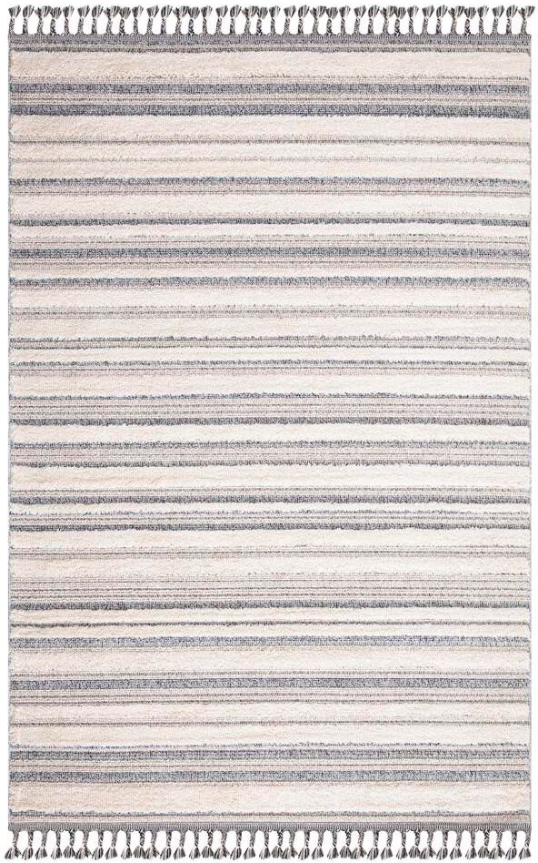 Carpet City Hochflor-Teppich »Valencia 807«, rechteckig, 20 mm Höhe, Läufer, Boho-Stil, 3D-Effekt, Streifen, Hoch-Tief-Struktur, Fransen