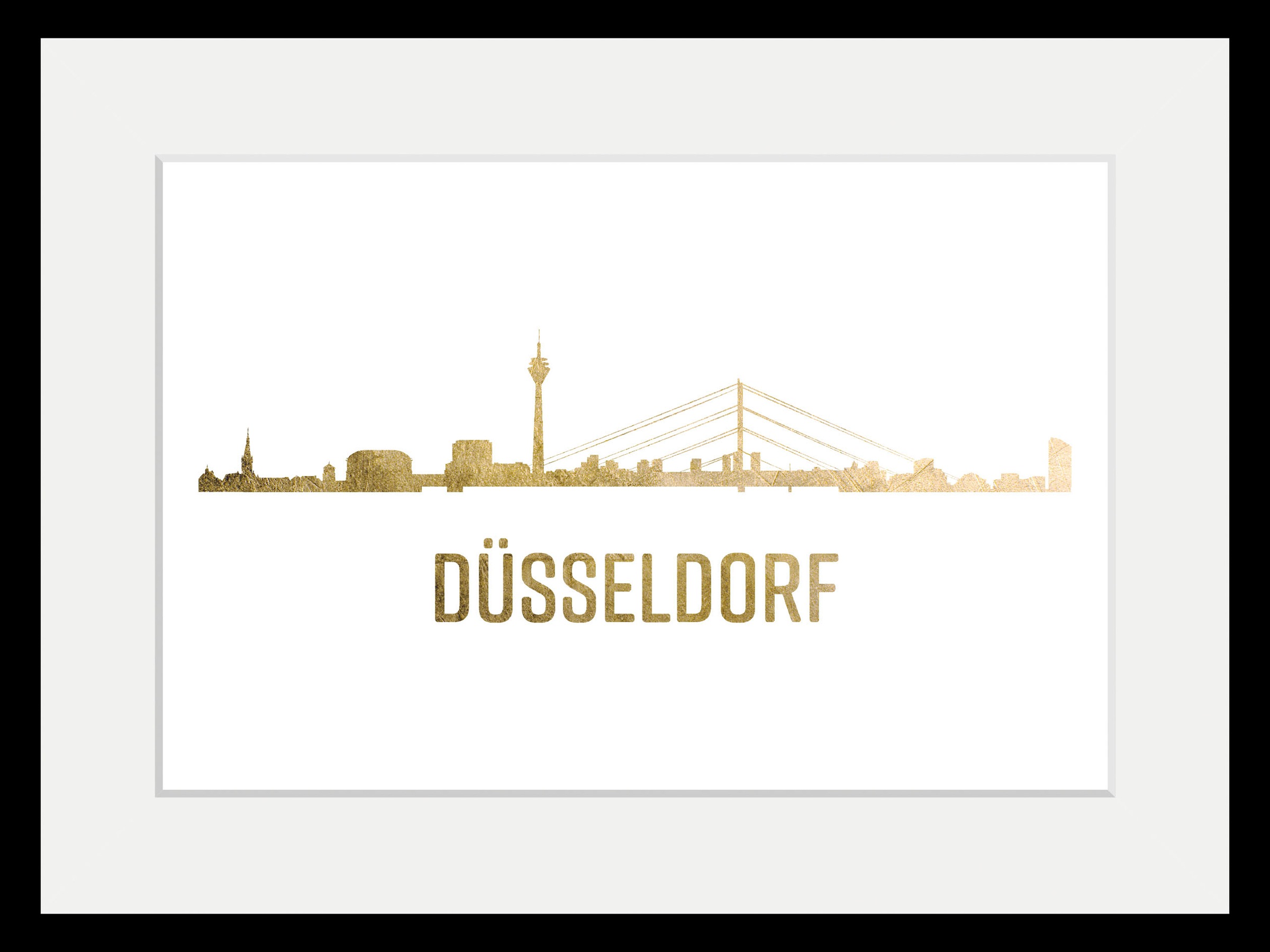 Image of queence Bild »Düsseldorf Skyline GOLD«, Städte, (1 St.) bei Ackermann Versand Schweiz