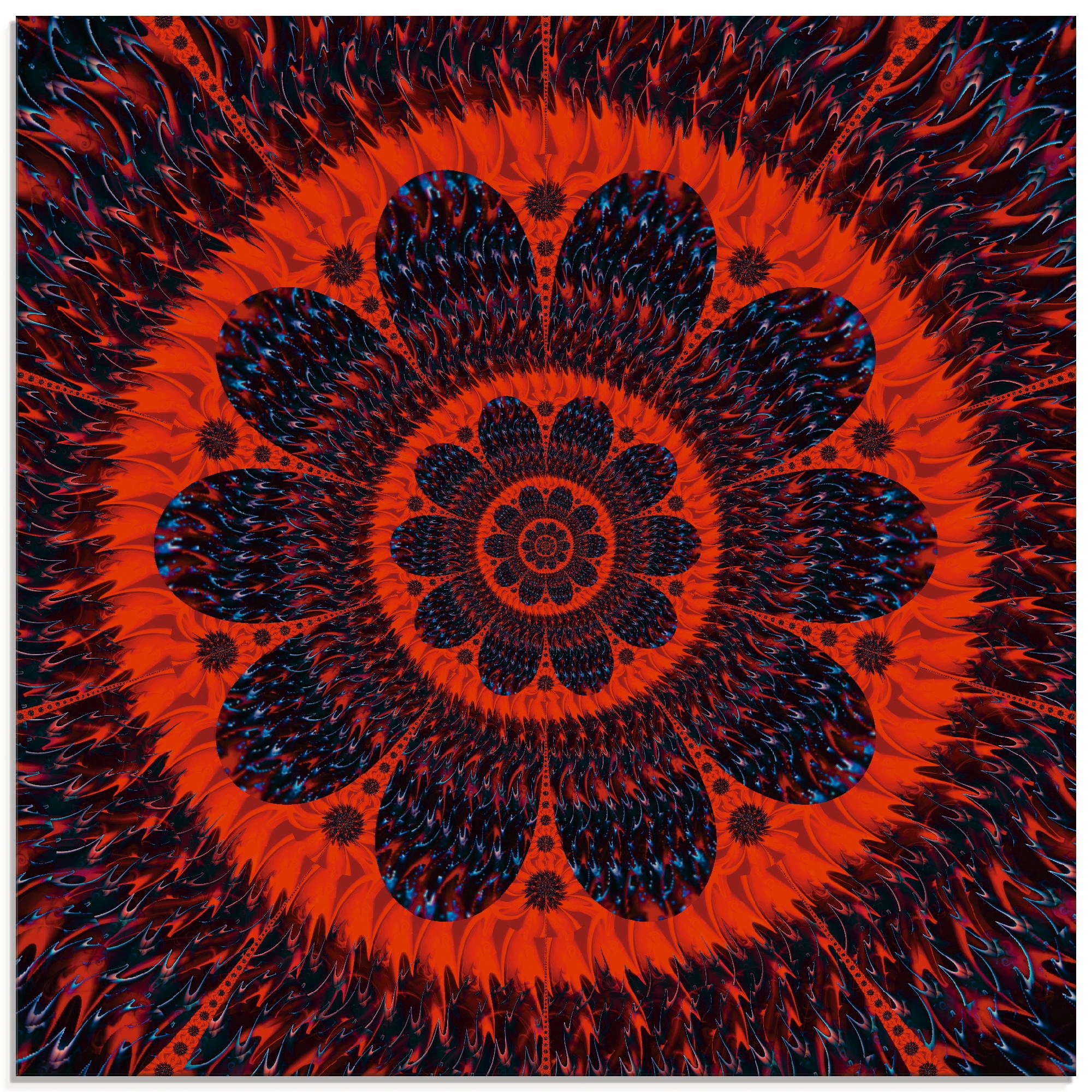 Image of Artland Glasbild »Patchwork Blüte«, Muster, (1 St.) bei Ackermann Versand Schweiz