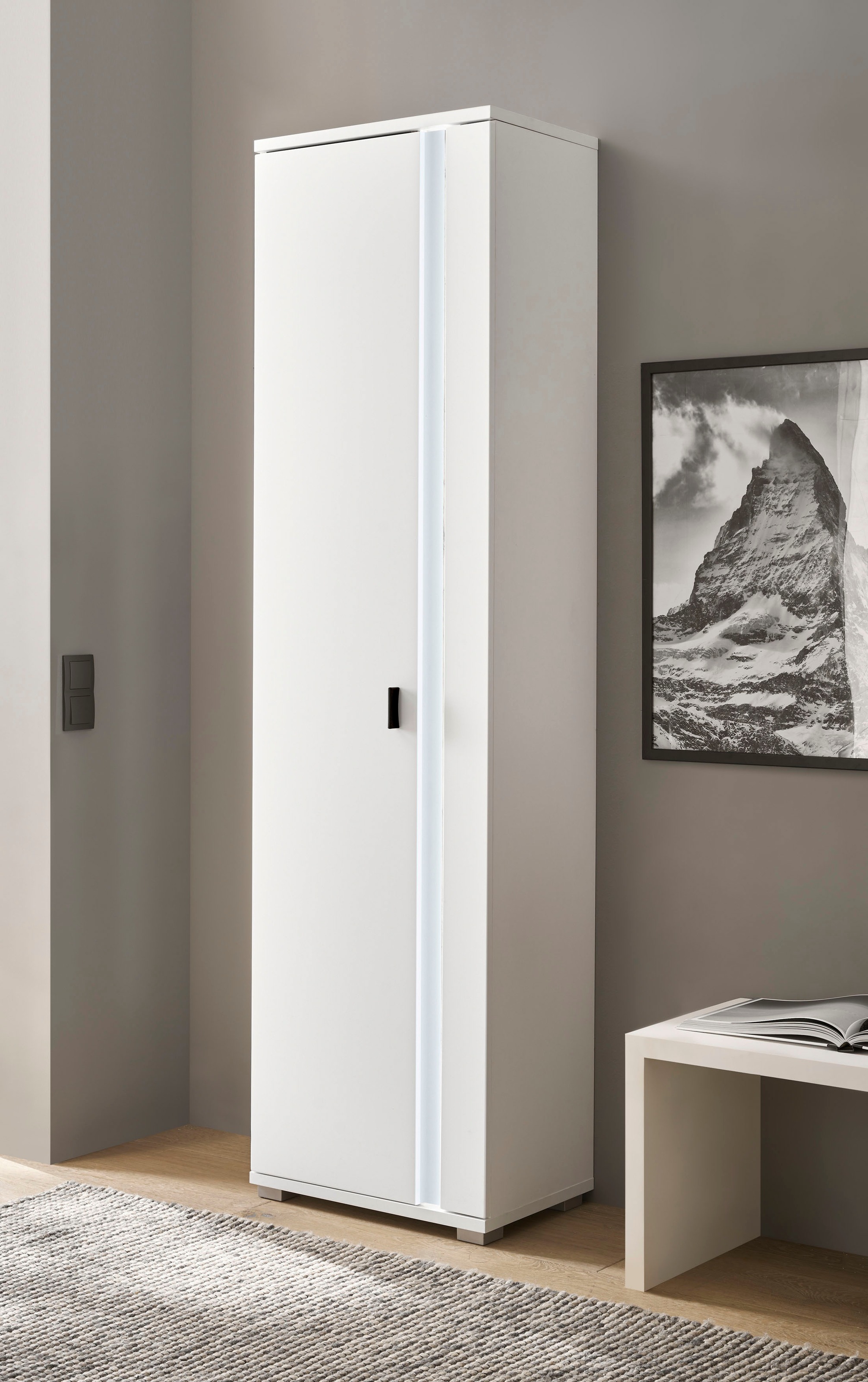 Image of Home affaire Mehrzweckschrank "LONG ISLAND" 1 Stk. tlg. in moderner Trendfarbe,inklusive senkrechter Beleuchtung,Breite 55 cm