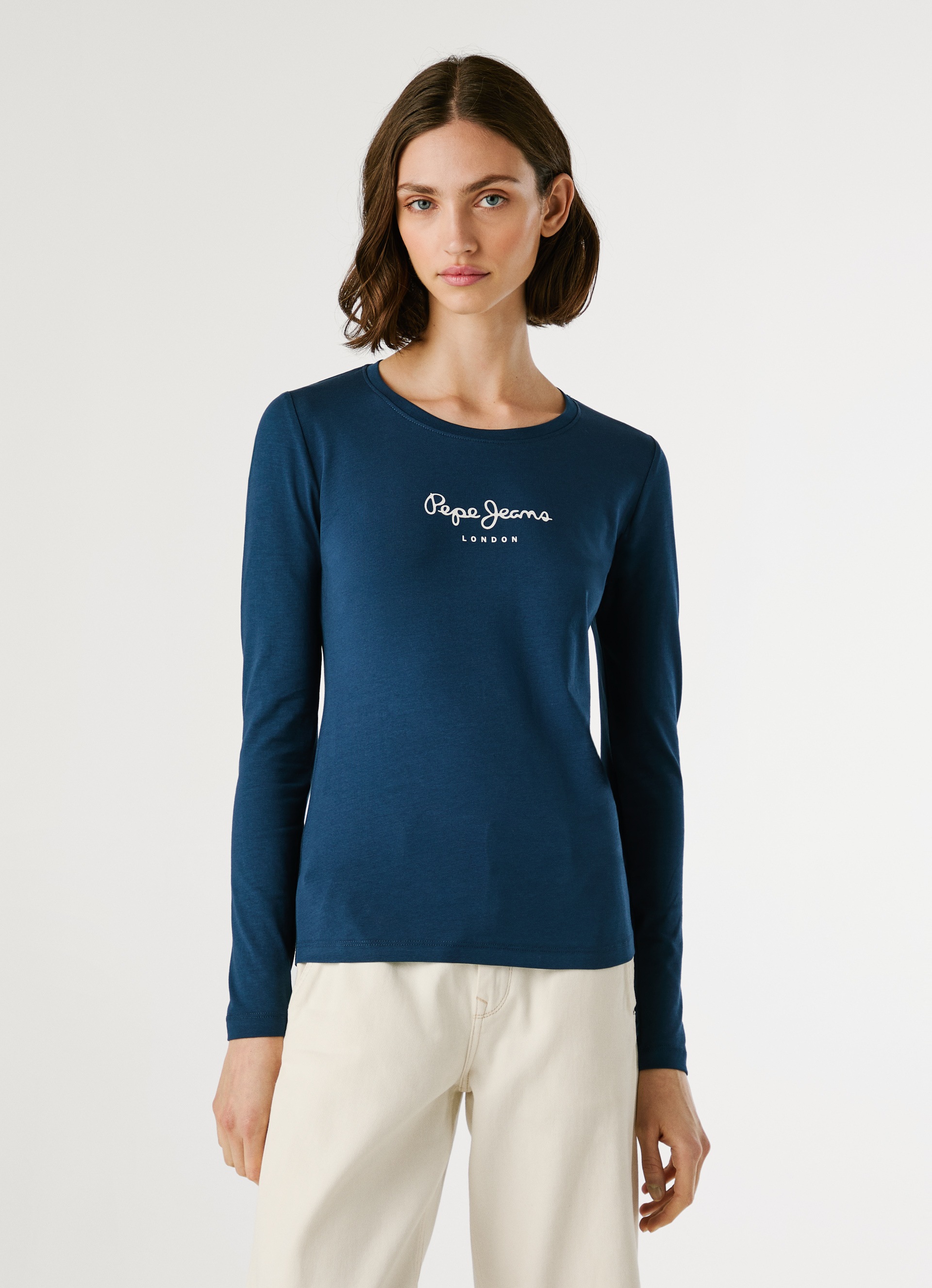 Image of Pepe Jeans Langarmshirt "NEW VIRGINA L/S" mit Logo-Print