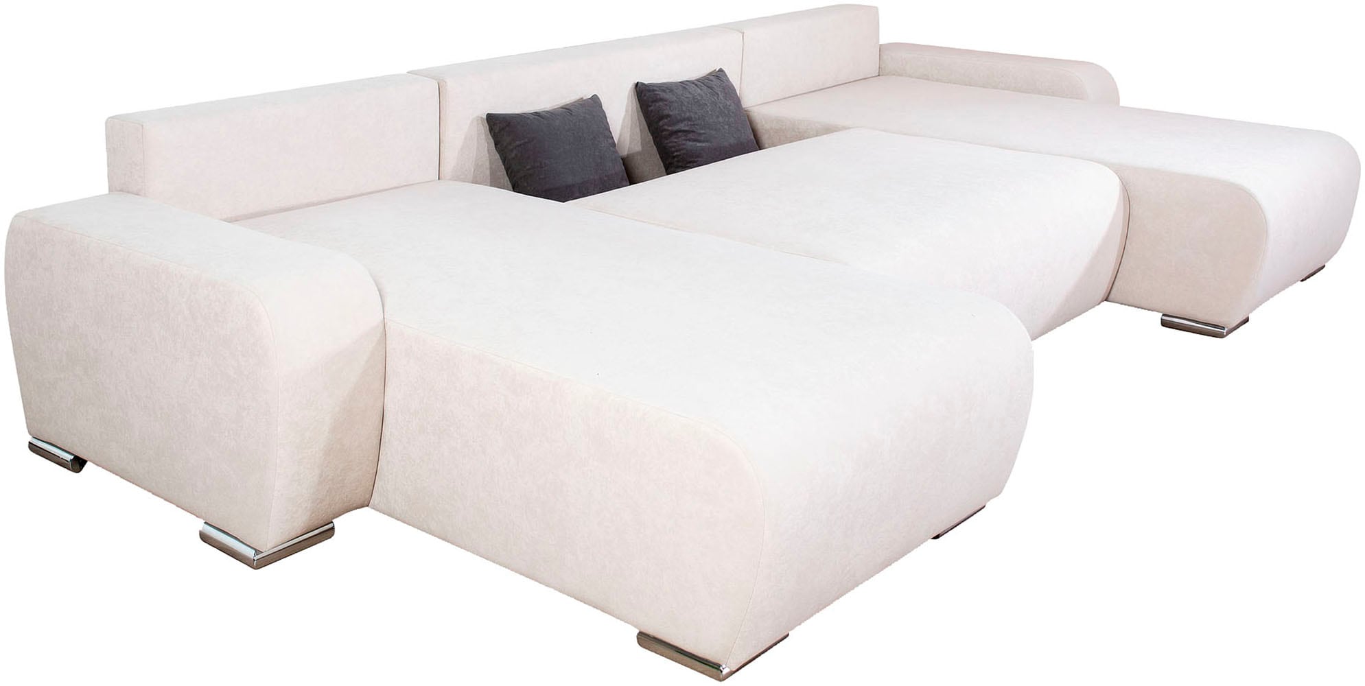 COLLECTION AB Wohnlandschaft »Paola U-Form, B: 314 cm« Bettfunktion, Bettkasten & 4 Zierkissen, Federkern