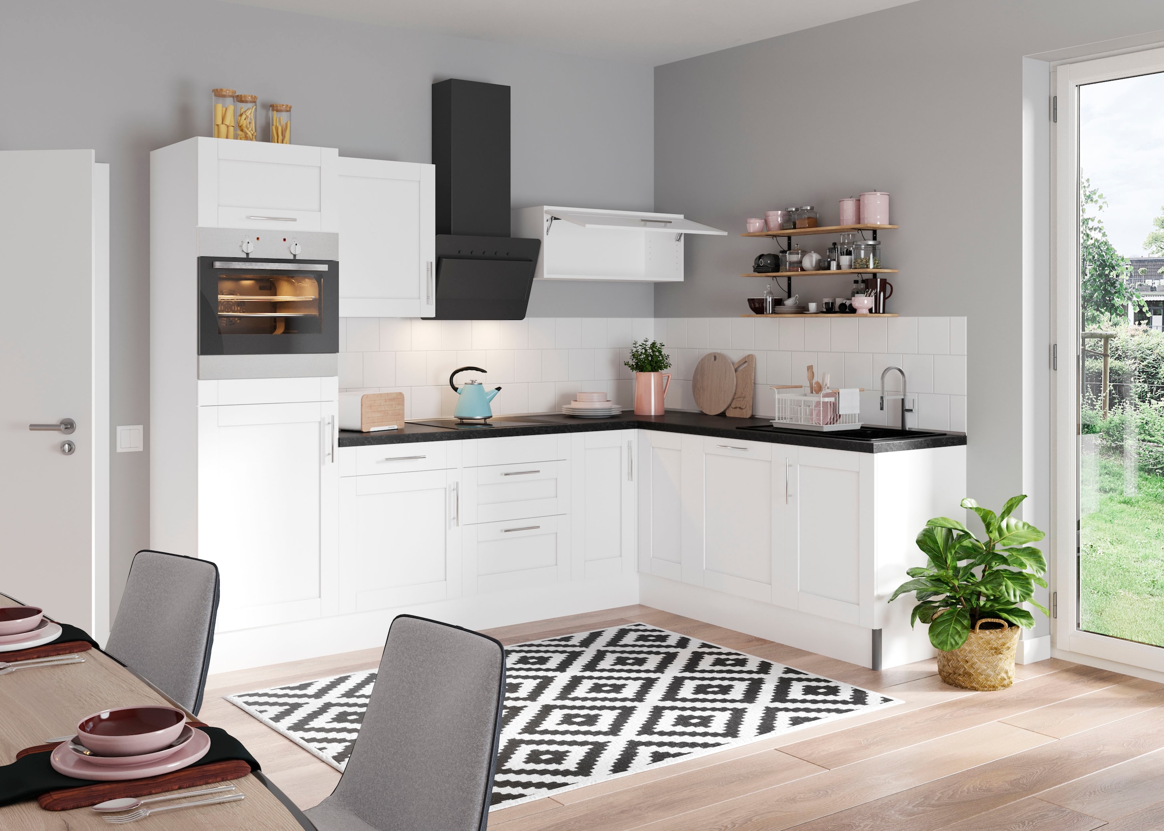 OPTIFIT Küche »Ahus« 200 x 270 cm breit, wahlweise mit E-Geräten, Soft Close Funktion