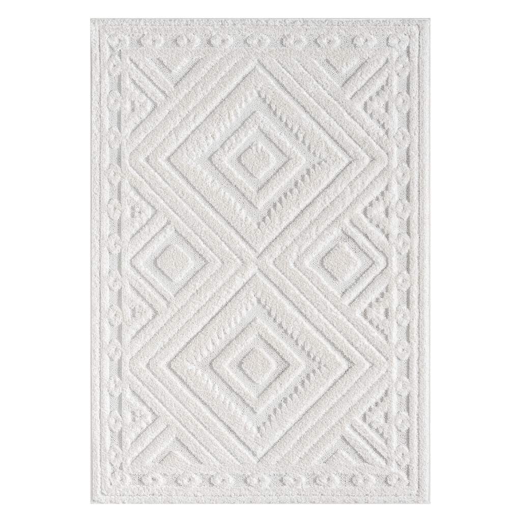 Carpet City Hochflor-Teppich »FOCUS777«, rechteckig, 20 mm Höhe, Boho-Teppich, Hochtief-Muster/ 3D-Effekt, für Wohnzimmer, Schlafzimmer