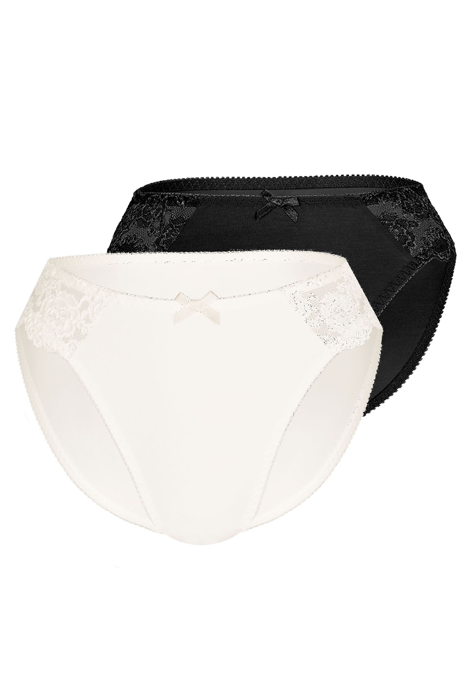 Image of Sassa Slip "Classic Lace" 2er Pack, mit Spitzeneinsatz