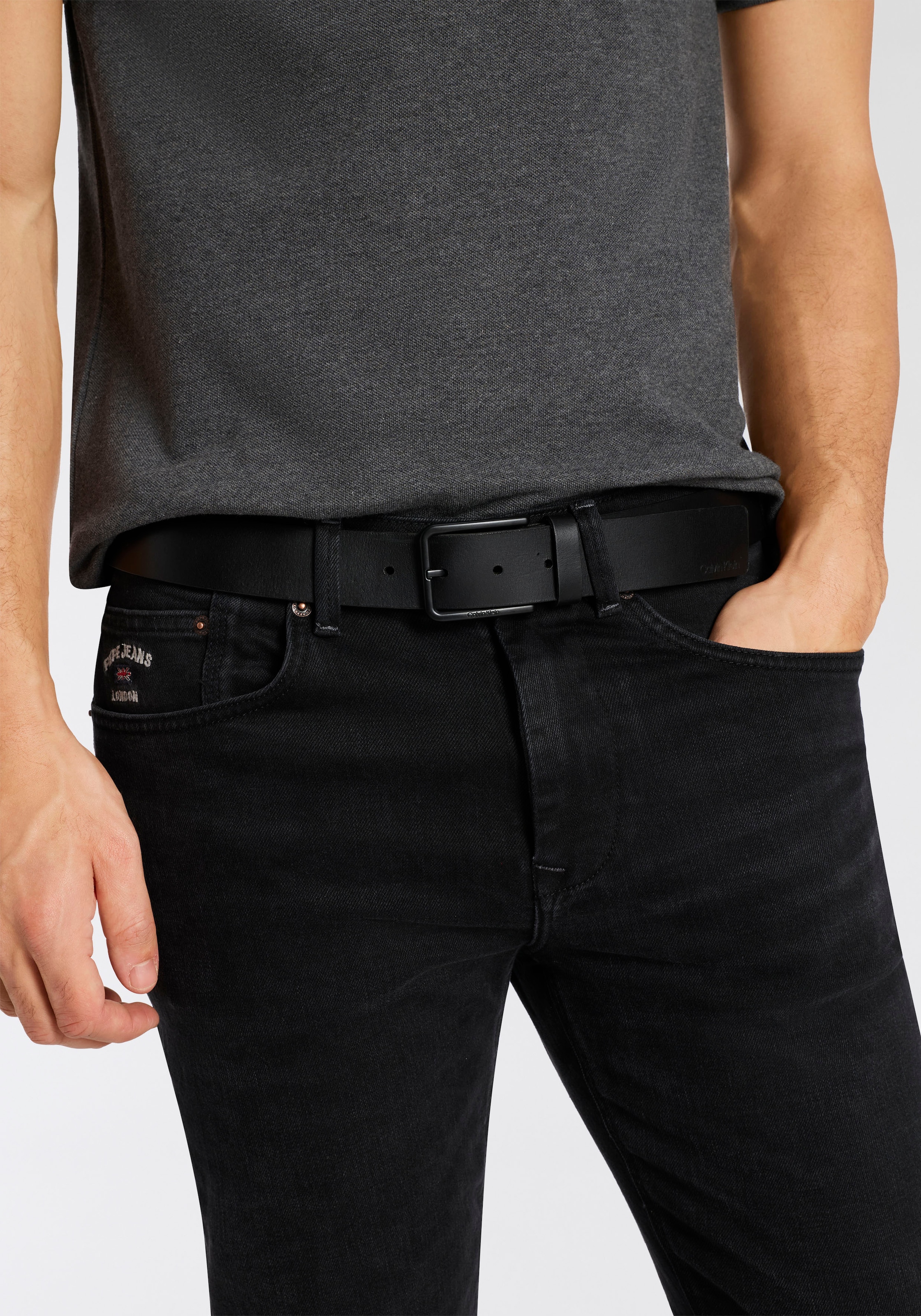 Calvin Klein Ledergürtel »WARMTH BUCKLE« Grössenverstellbar