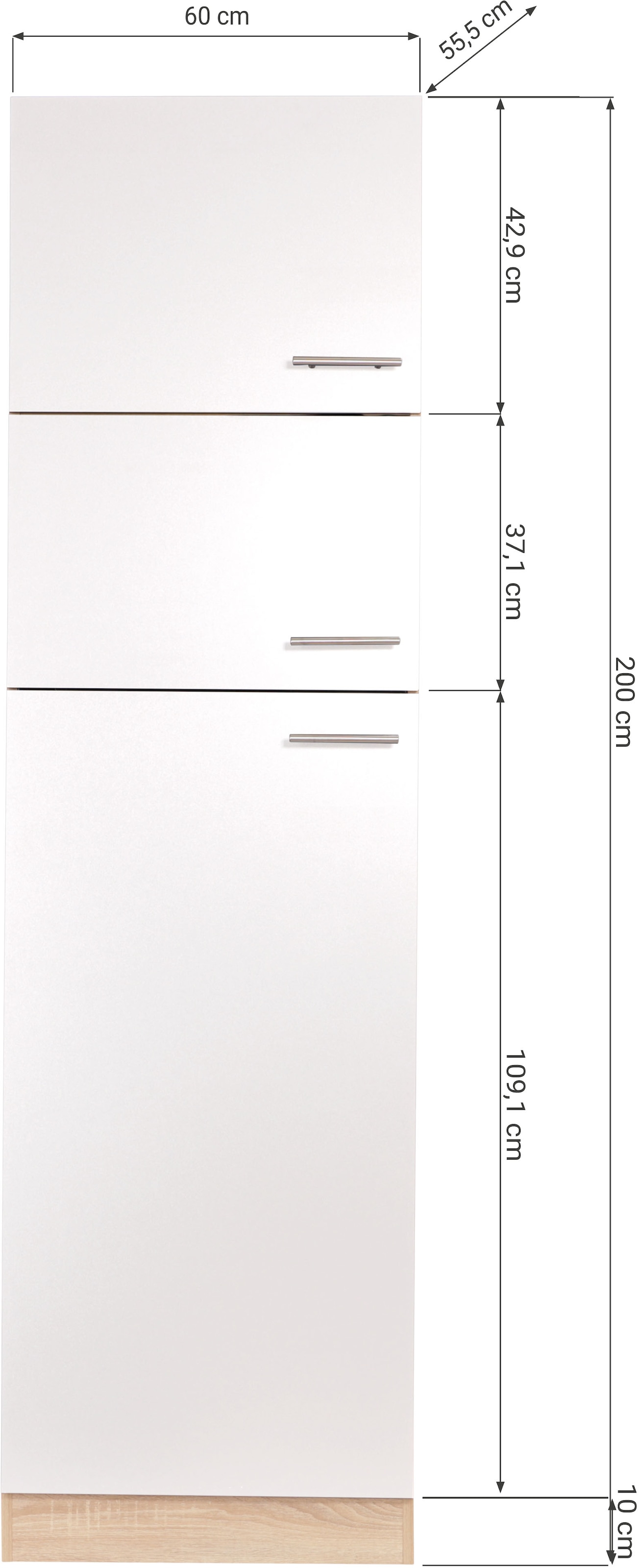 RESPEKTA Armoire réfrigérée encastrable »Merle« Breite 60 cm, Türen wechselseitig anschlagbar, Höhe 200 cm