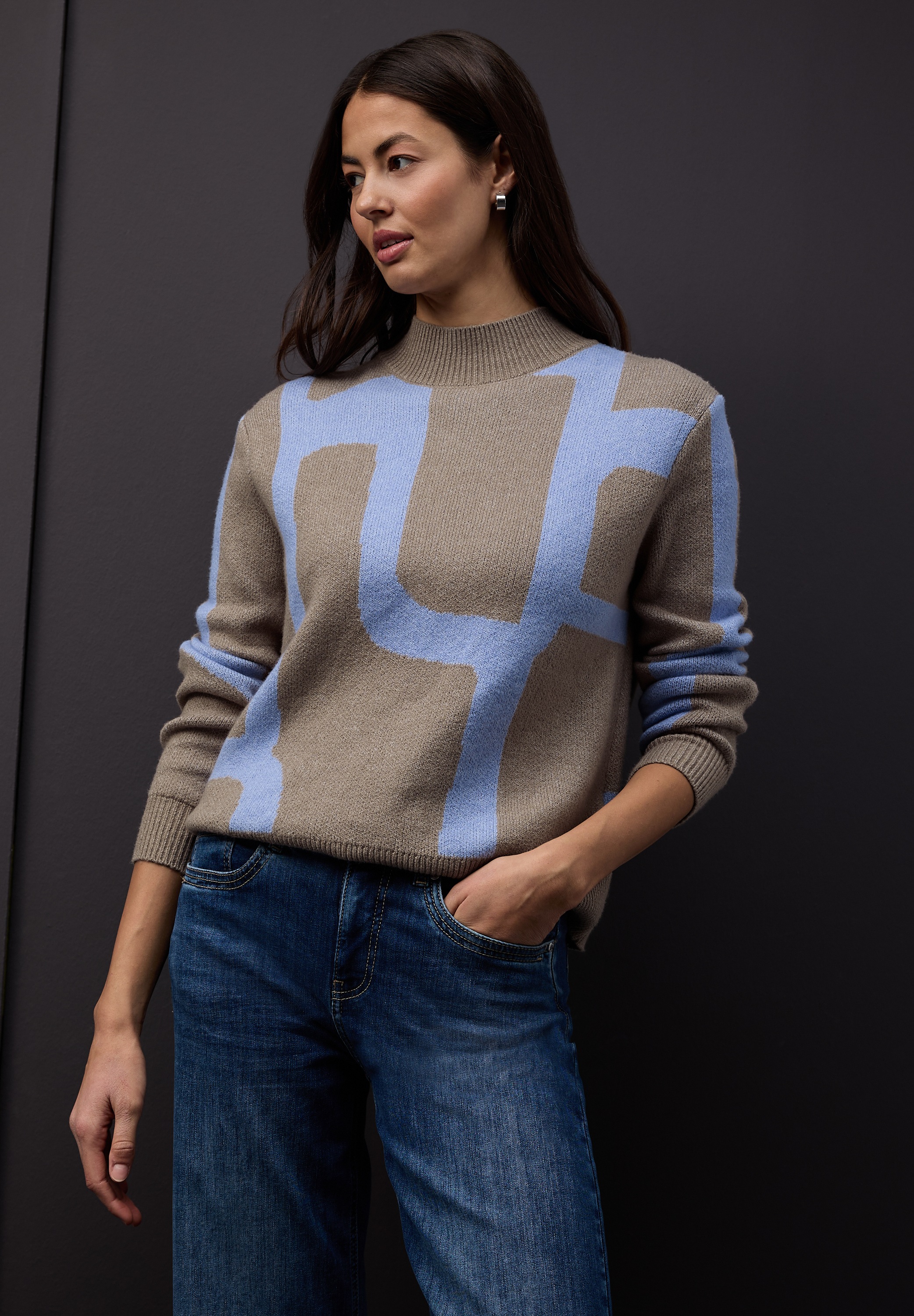 Image of STREET ONE Strickpullover mit grafischem Muster