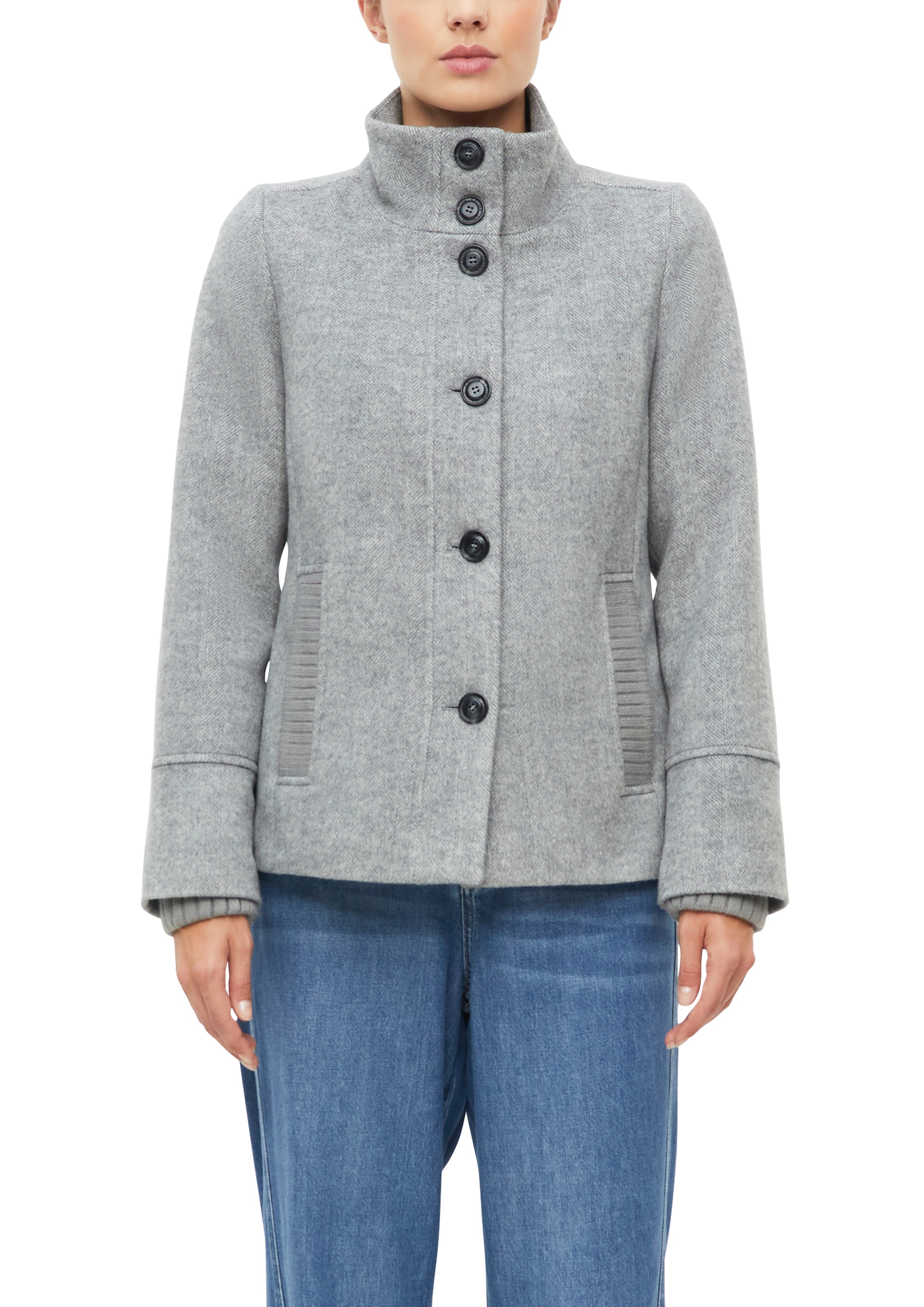 Image of s.Oliver Wolljacke ohne Kapuze Winterjacke mit Stehkragen und Knopfleiste