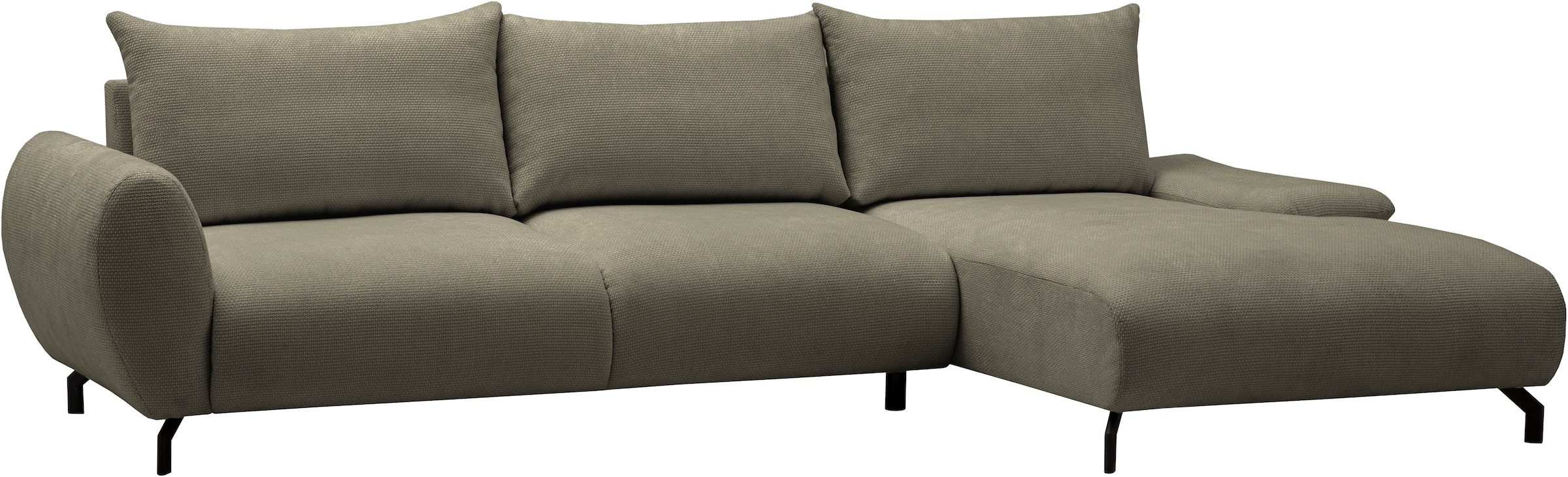 GOODproduct Ecksofa »KELLIE, L-Form, 315 cm, verstellbare Armlehne, Metallfüsse,« wahlweise Recamiere links o. rechts, Chenille-Stoff, hoher Sitzkomfort
