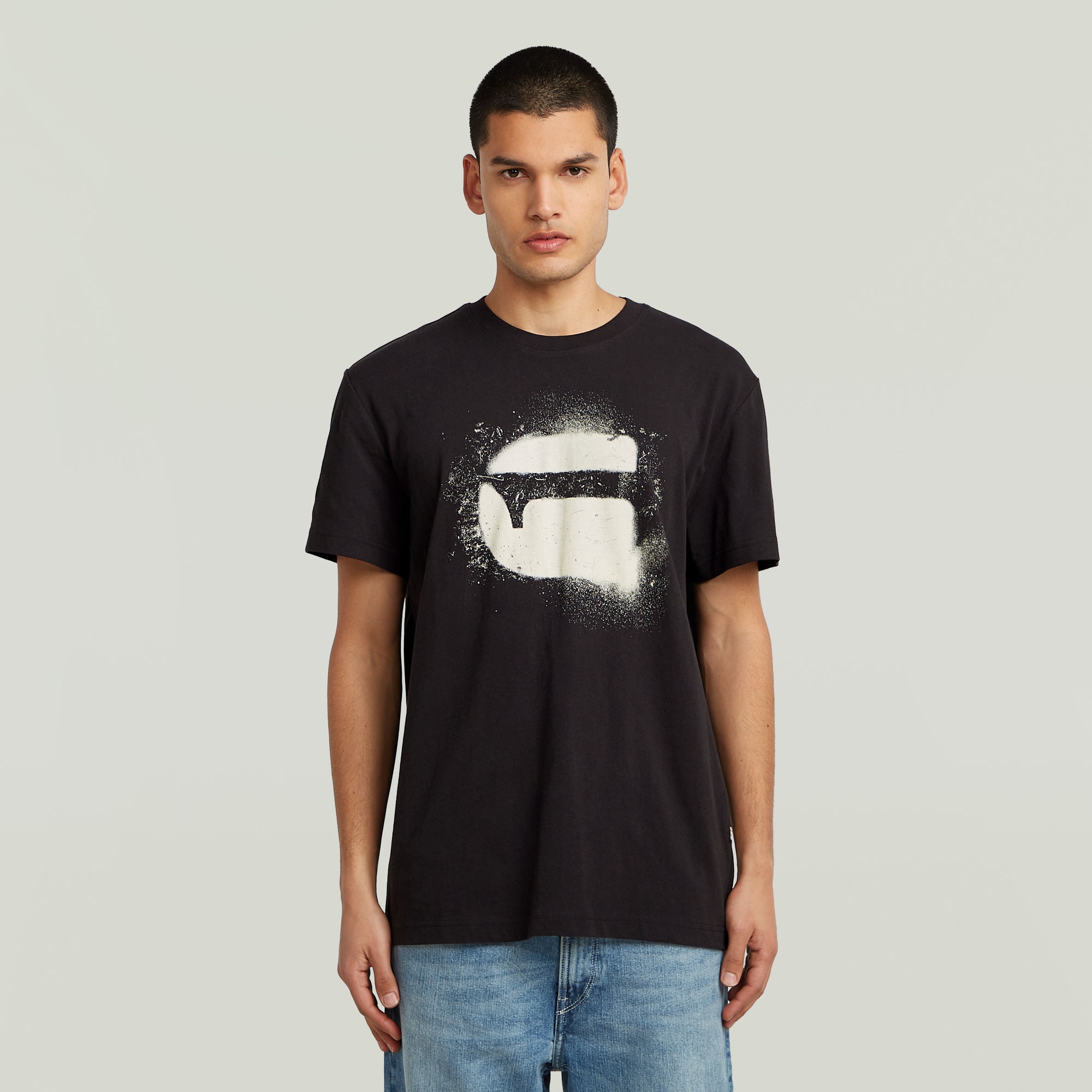 Image of G-STAR T-Shirt "Spray G Logo" mit Rundhals