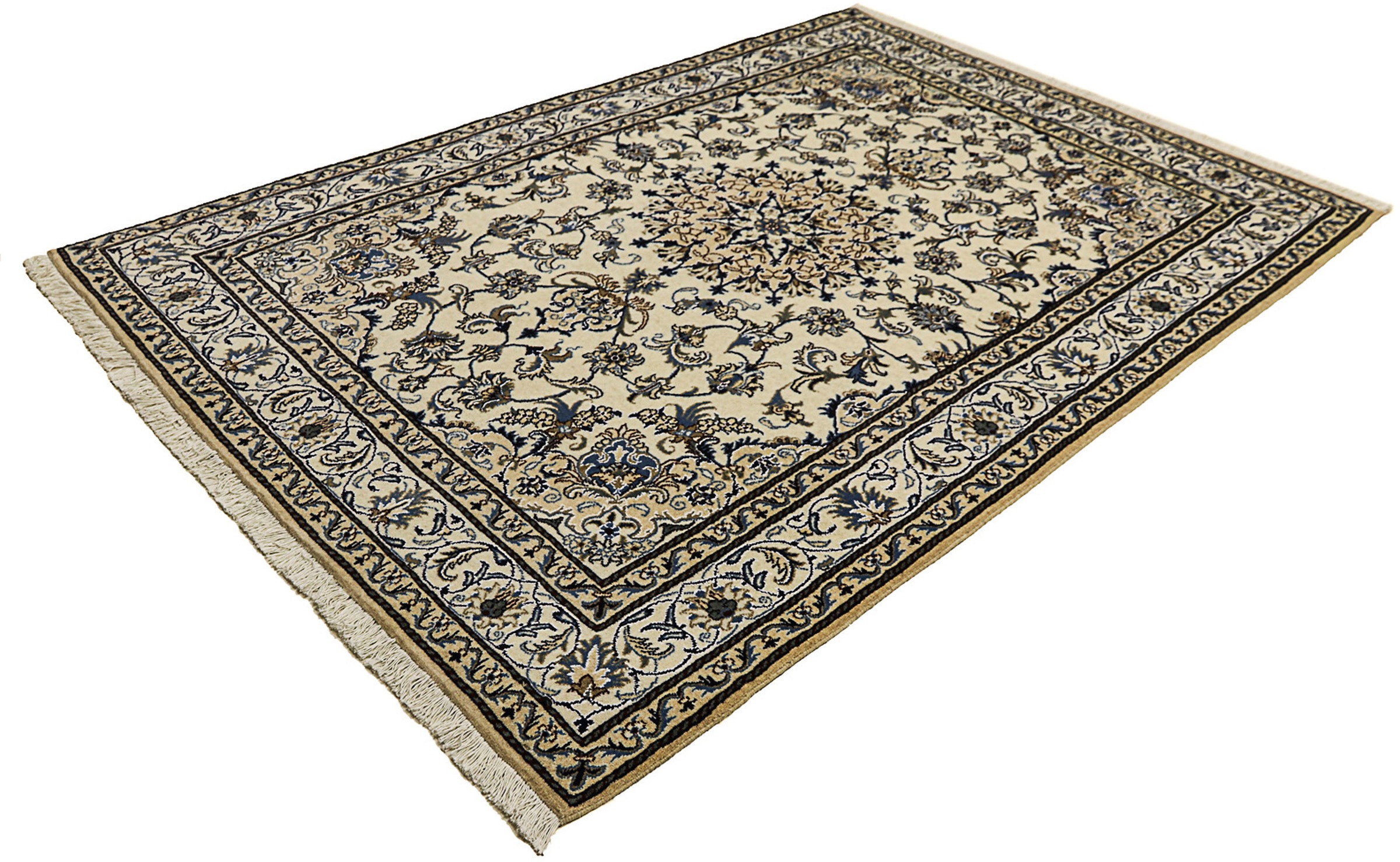 Image of morgenland Orientteppich »Perser - Nain - 240 x 167 cm - beige«, rechteckig, 12 mm Höhe, Wohnzimmer, Handgeknüpft, Einzelstück mit Zertifikat bei Ackermann Versand Schweiz