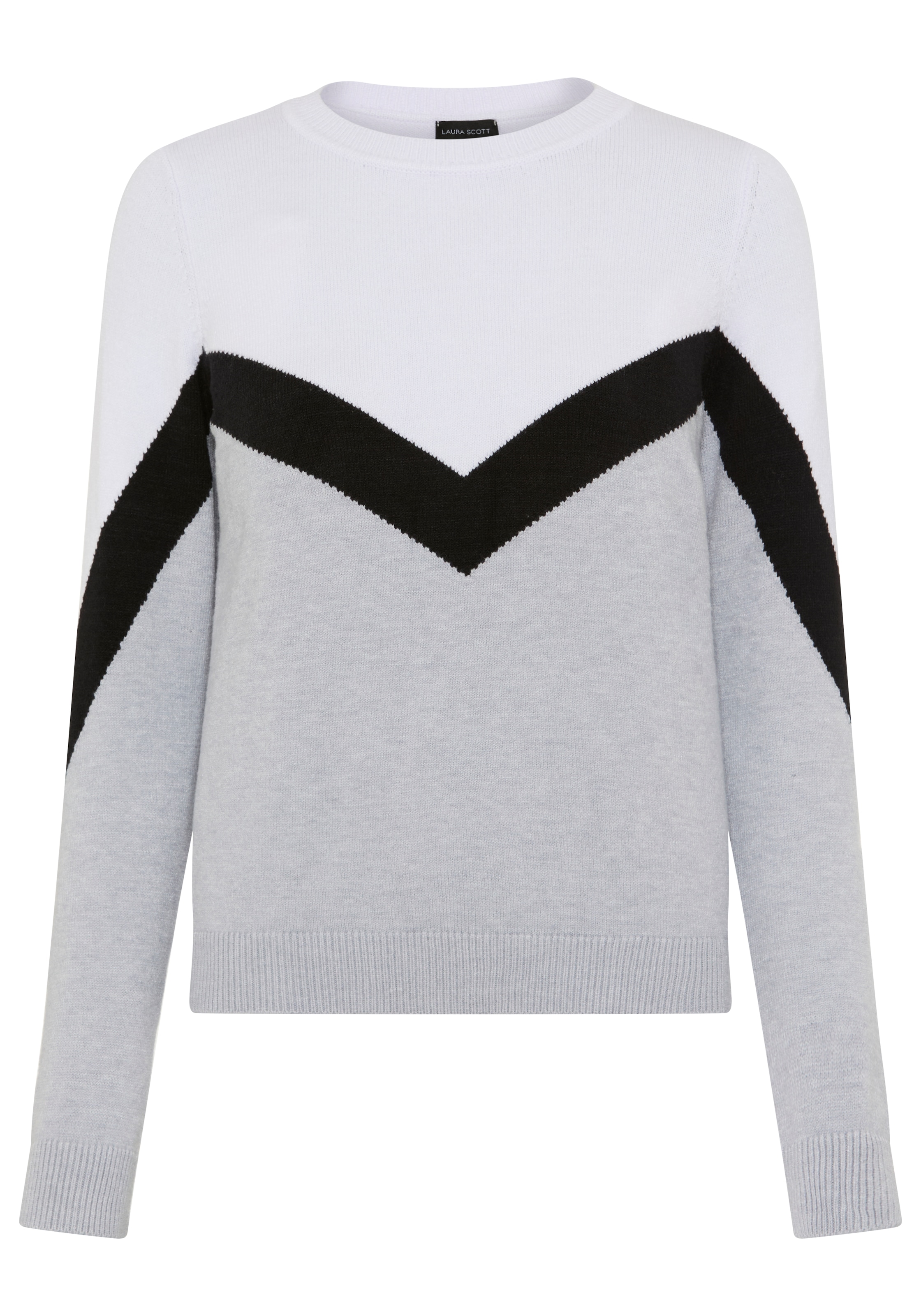Laura Scott Rundhalspullover, mit Zickzackmuster - NEUE KOLLEKTION