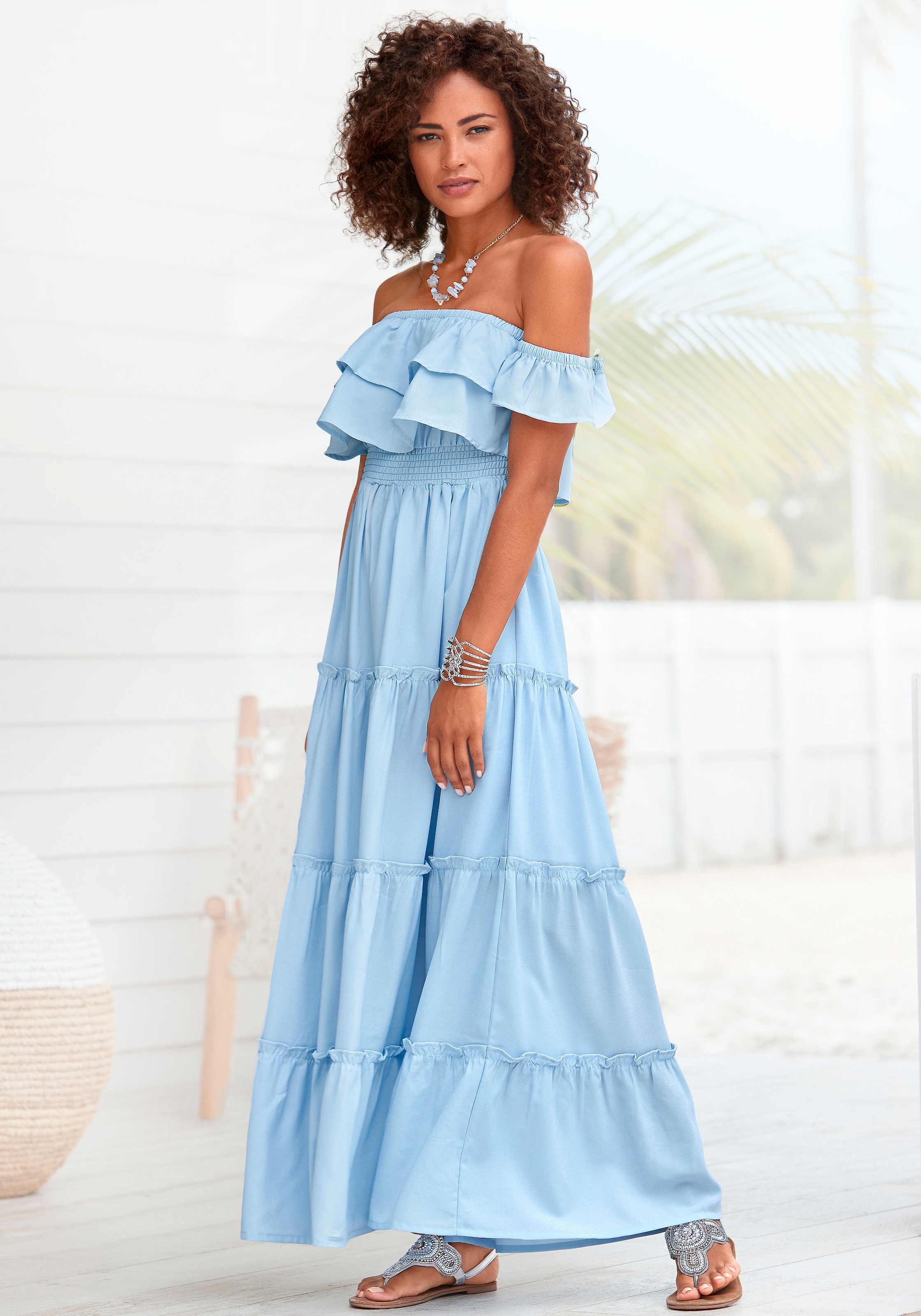 LASCANA Bandeaukleid, mit angesetzten Ärmeln kaufen