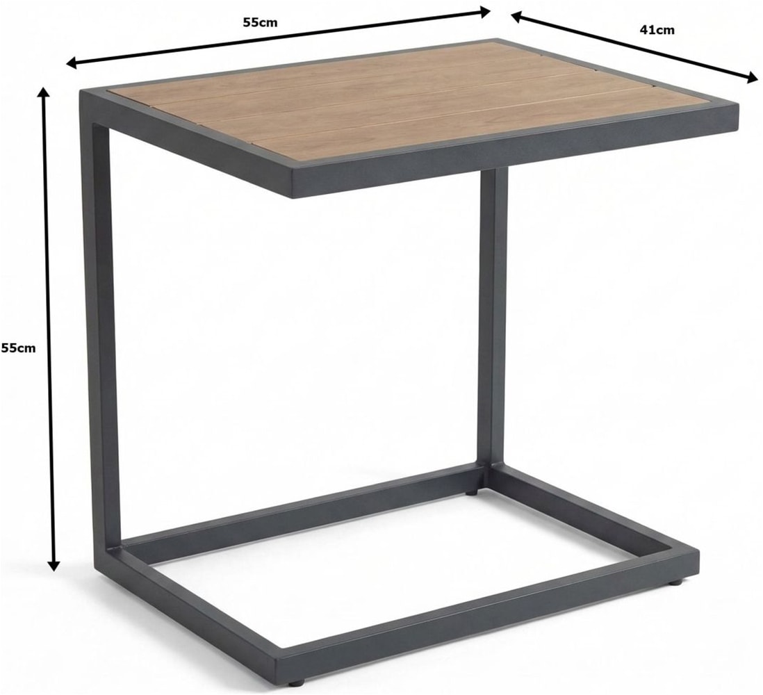 Ambiente Haus Beistelltisch »Garten Beistelltisch Alu - grau« 1 Stk. tlg.