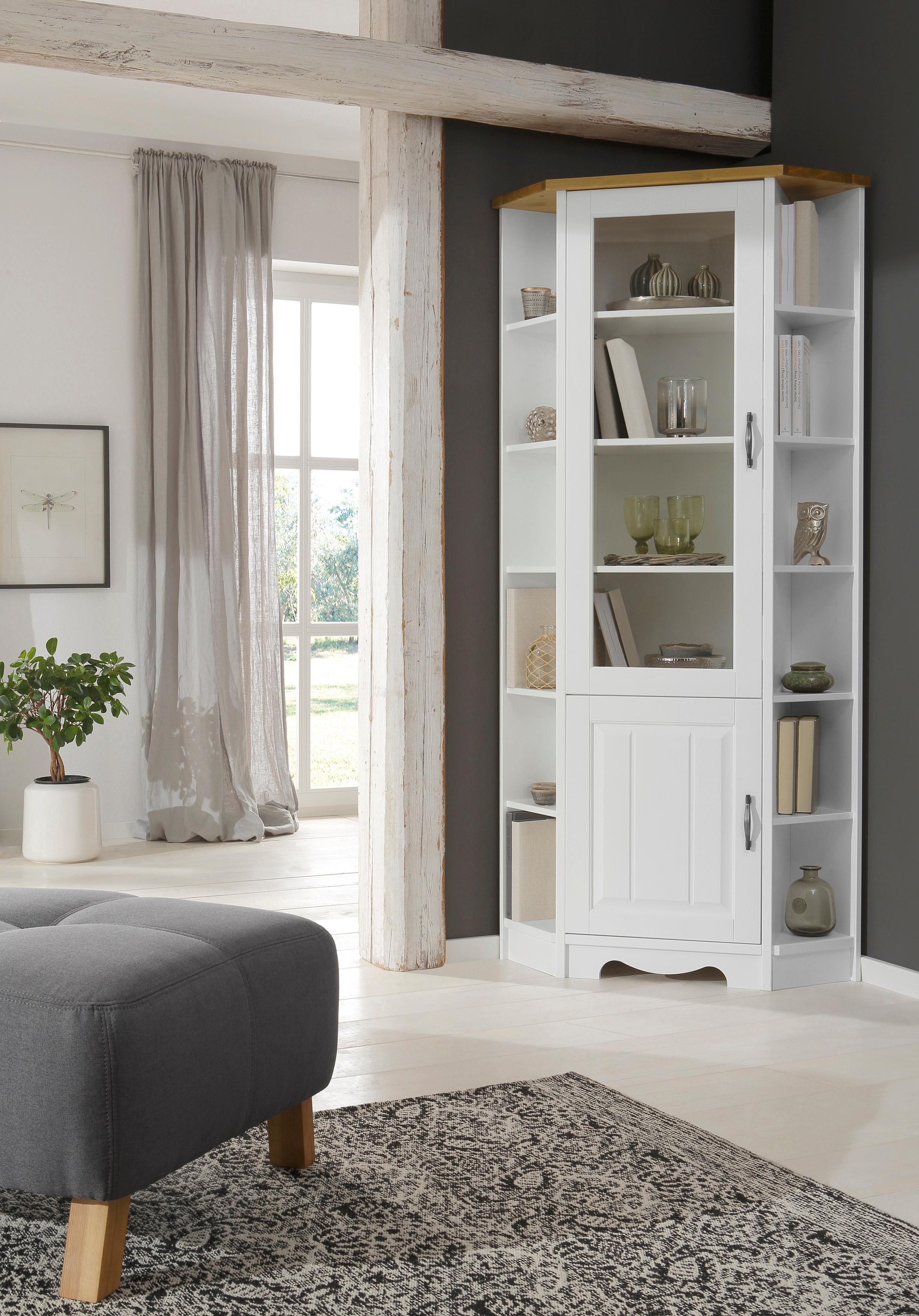 Image of GOODproduct Eckvitrine "Trinidad" Höhe 188 cm, FSC zertifiziertes Massivholz