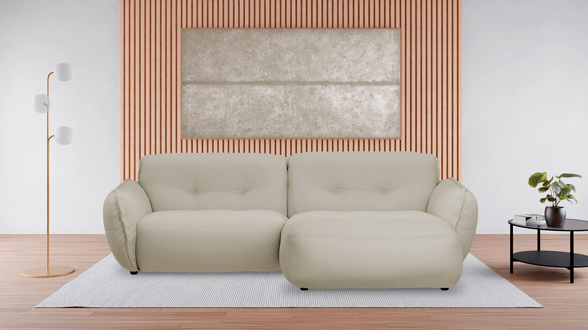 Image of BETYPE Ecksofa "Be Fluffy Mega Sofa, bequem, viel Platz, Breite 289cm, L-Form" Softes Sitzgefühl, moderne Kedernaht, hochwertiger Bezug