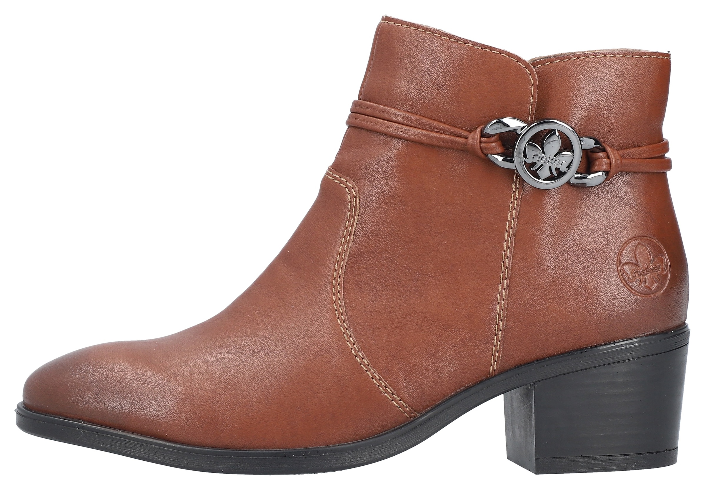 Rieker Stiefelette, Ankleboots, Klassik-Stiefelette, Blockabsatz, Innenreissverschluss