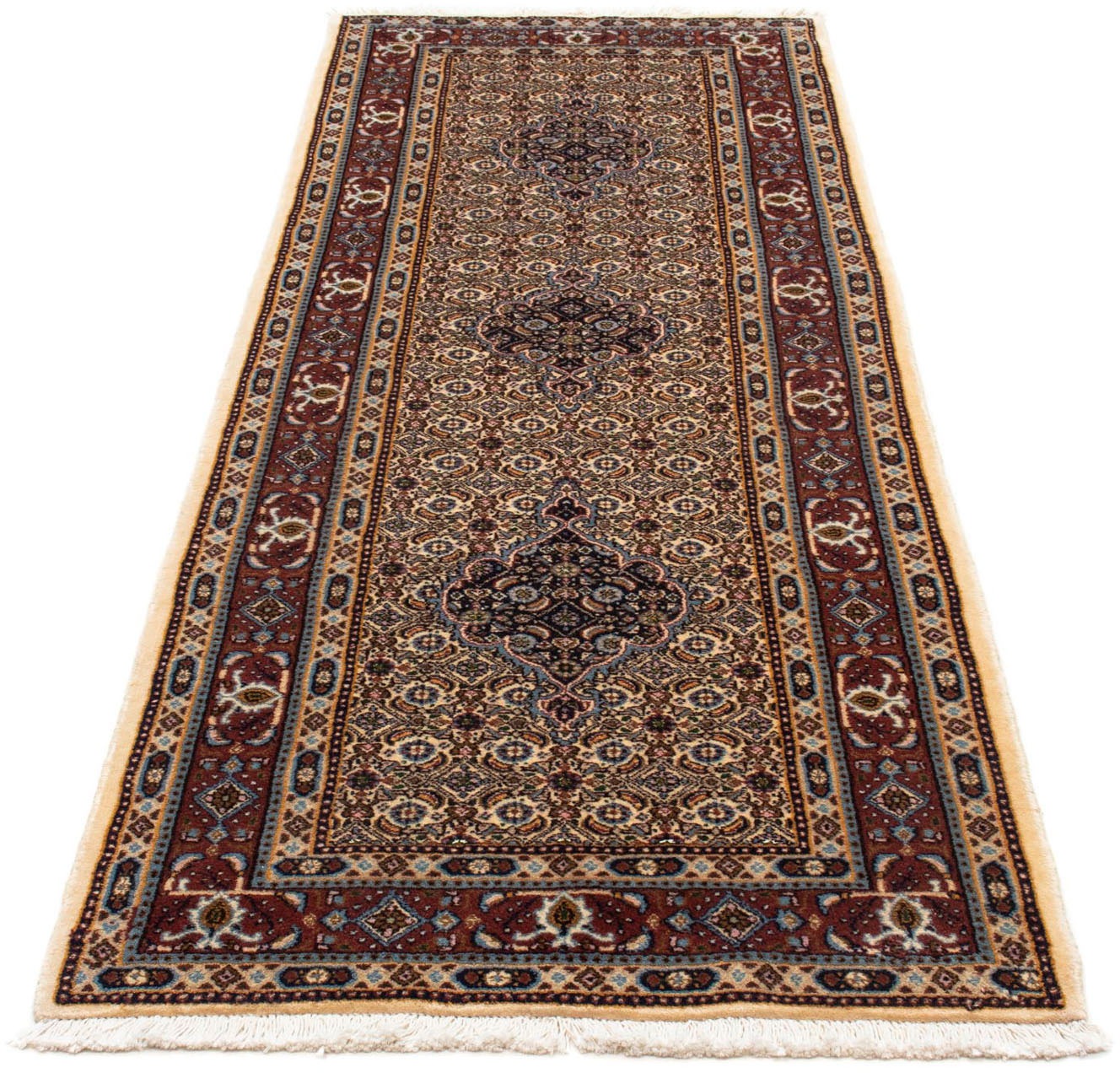 Image of morgenland Hochflor-Läufer »Moud Medaillon Beige 244 x 80 cm«, rechteckig, 1 mm Höhe, Handgeknüpft bei Ackermann Versand Schweiz